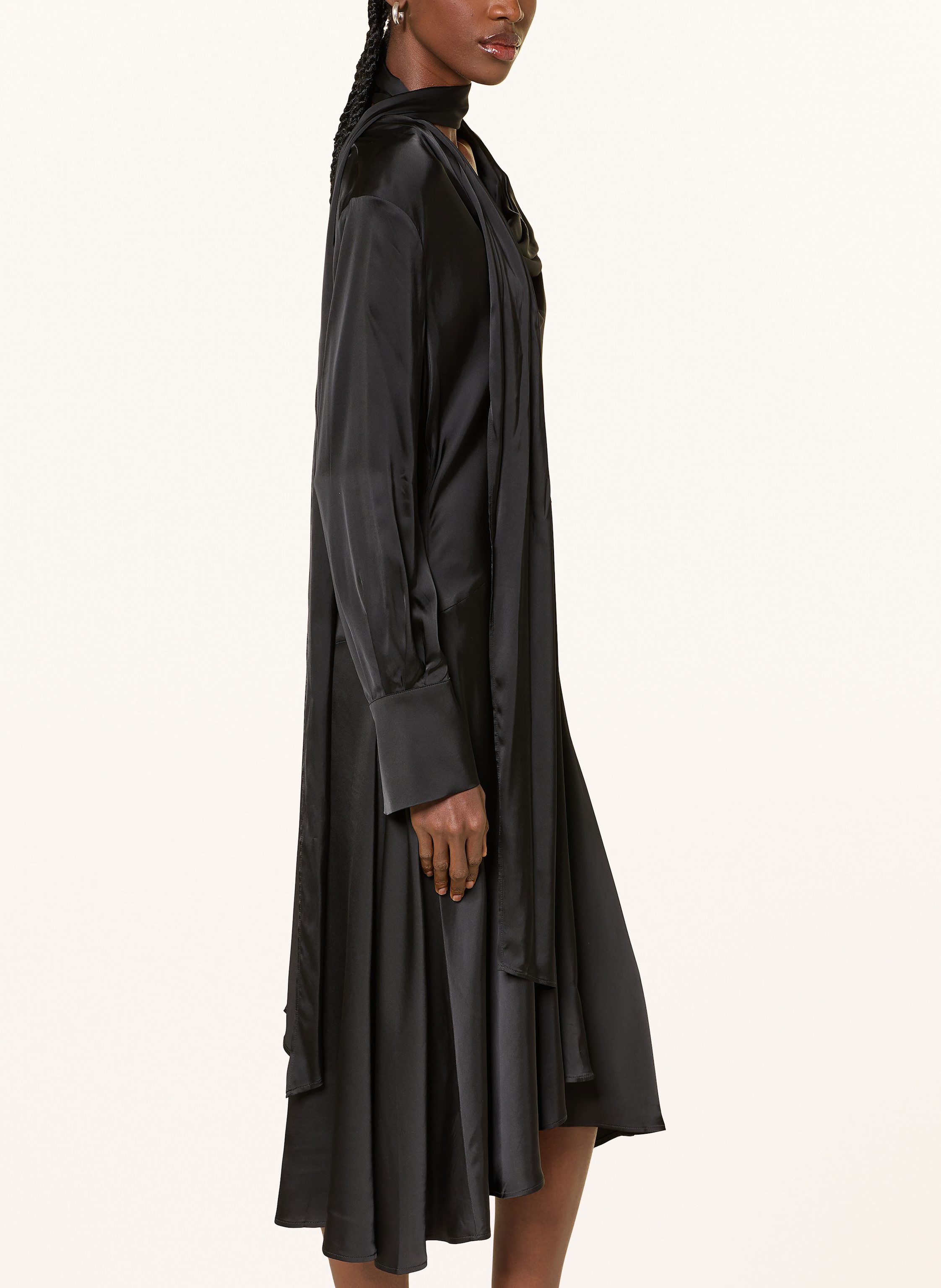 Thumbnail - Ganni Satinkleid schwarz