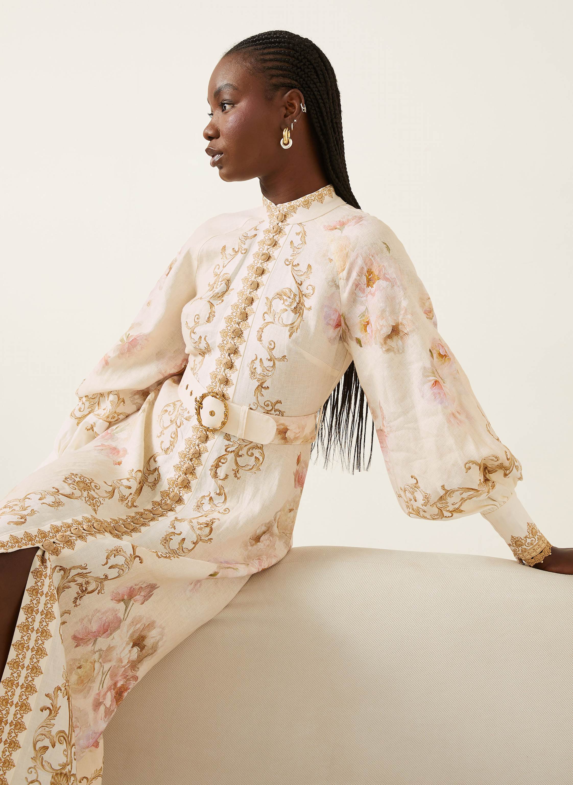 Thumbnail - Zimmermann Leinenkleid Hypnotic weiss