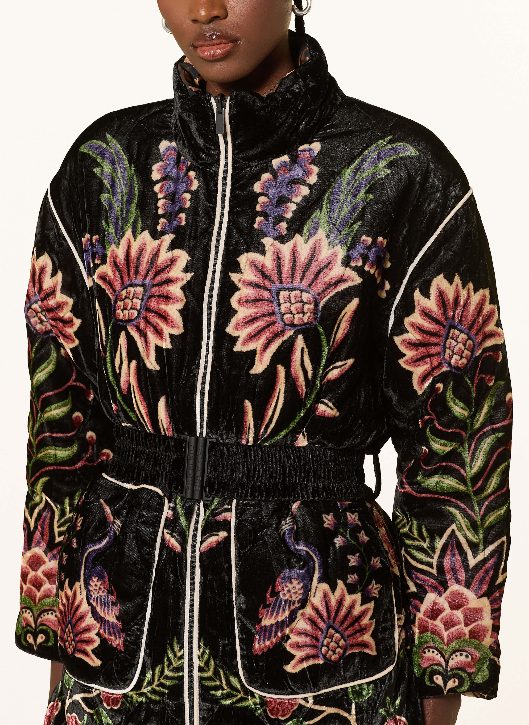 Thumbnail - Farm Rio Steppjacke Marvelous Garden Zum Wenden schwarz