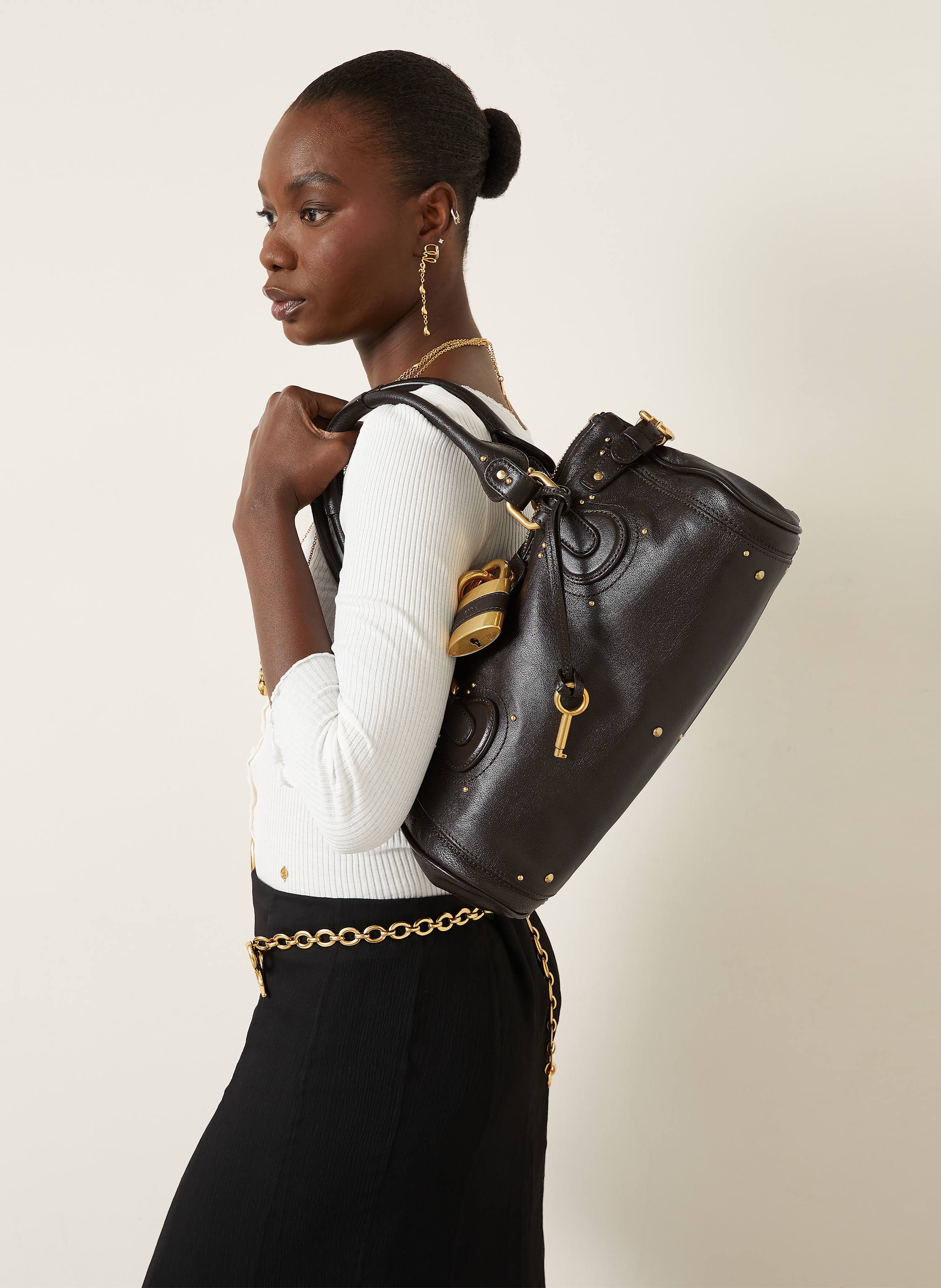 Thumbnail - Chloé Schultertasche Paddington braun