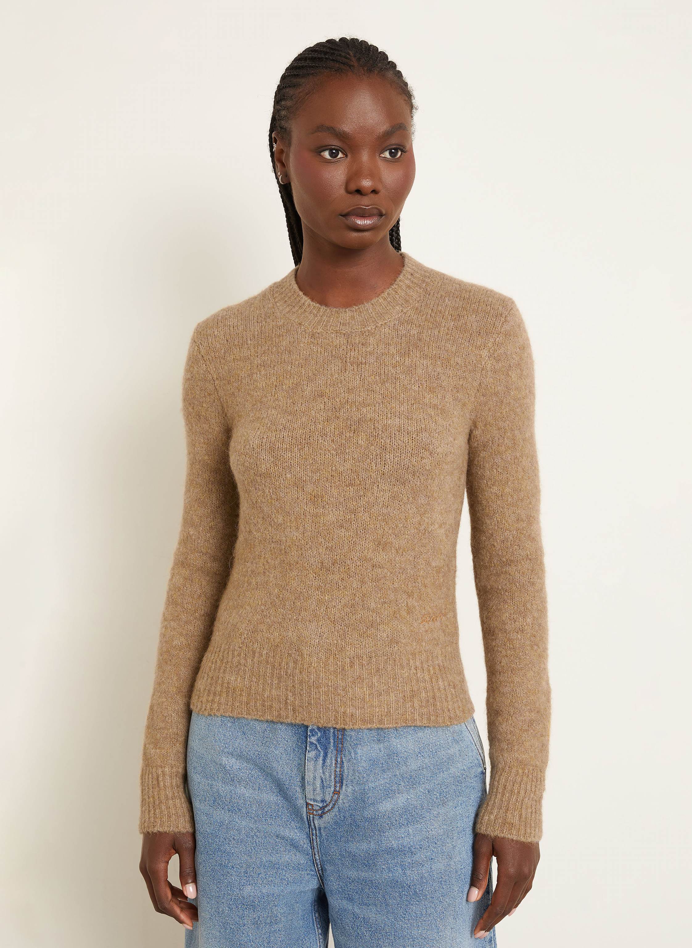 Thumbnail - Ami Paris Pullover Mit Merinowolle Und Alpaka braun