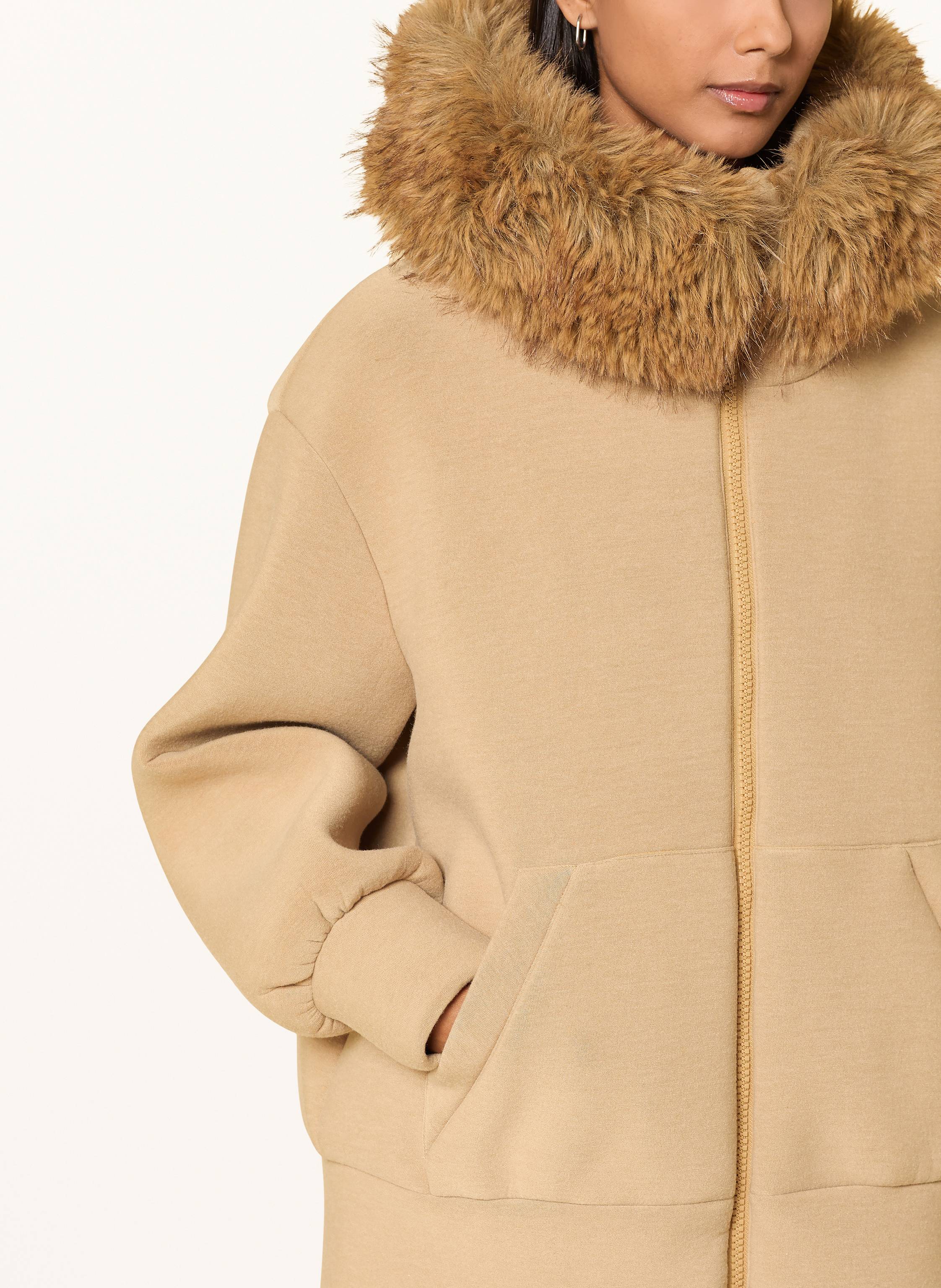 Thumbnail - Goldbergh Oversized-Funktionsjacke Luce Mit Abnehmbarem Kunstpelz beige