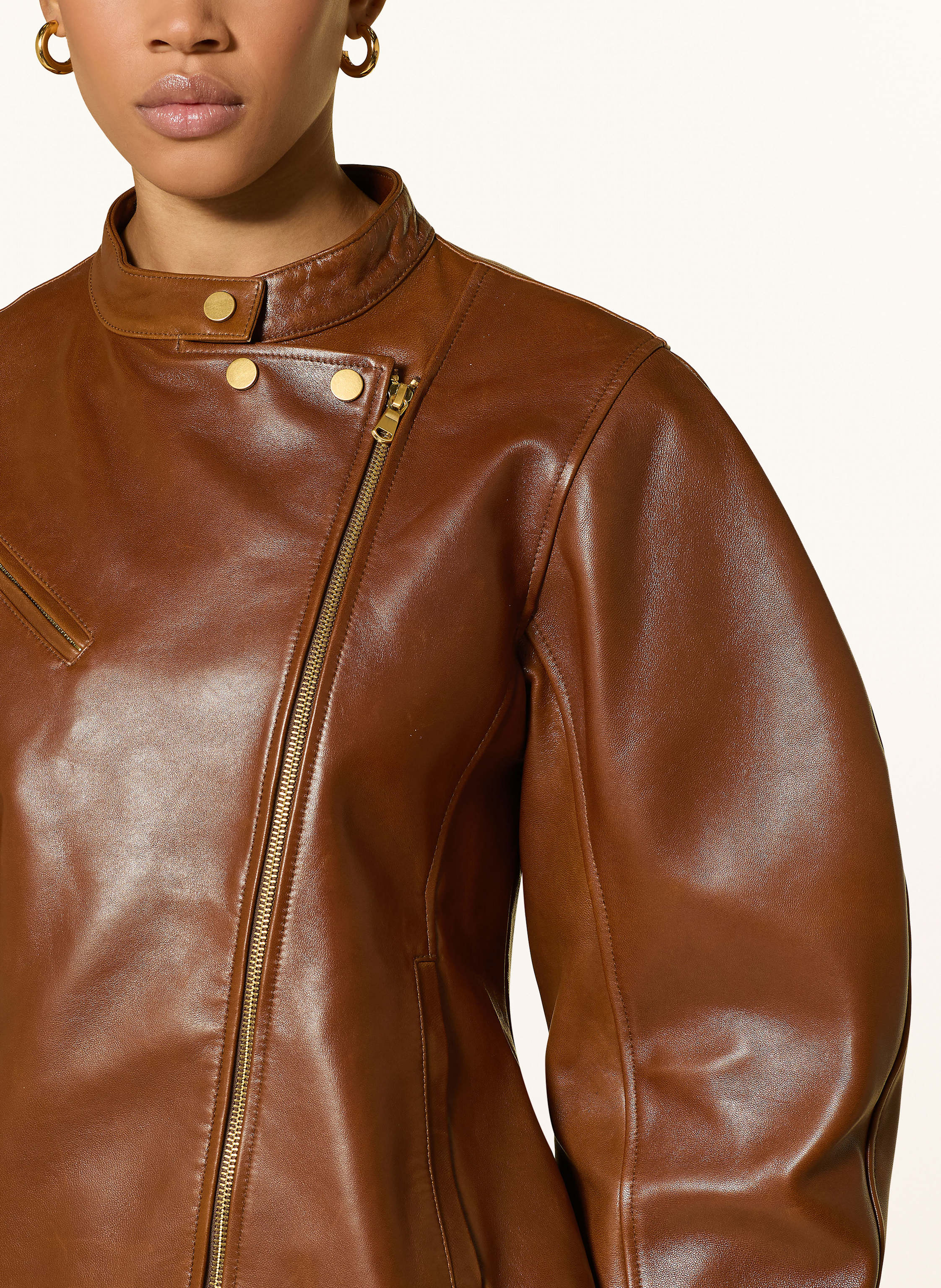 Thumbnail - Ulla Johnson Lederjacke Ilaria braun