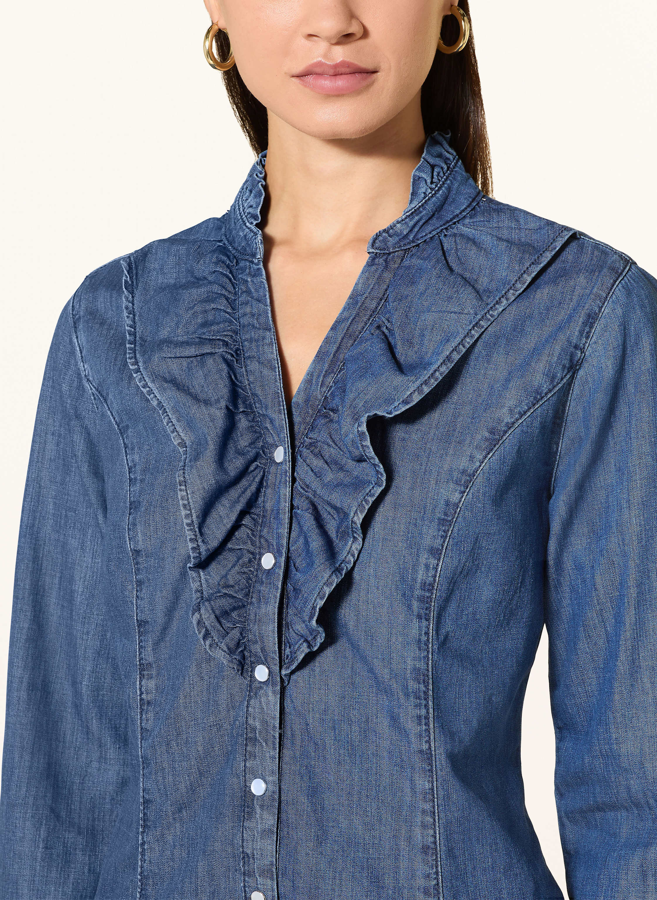 Thumbnail - More & More Jeansbluse blau