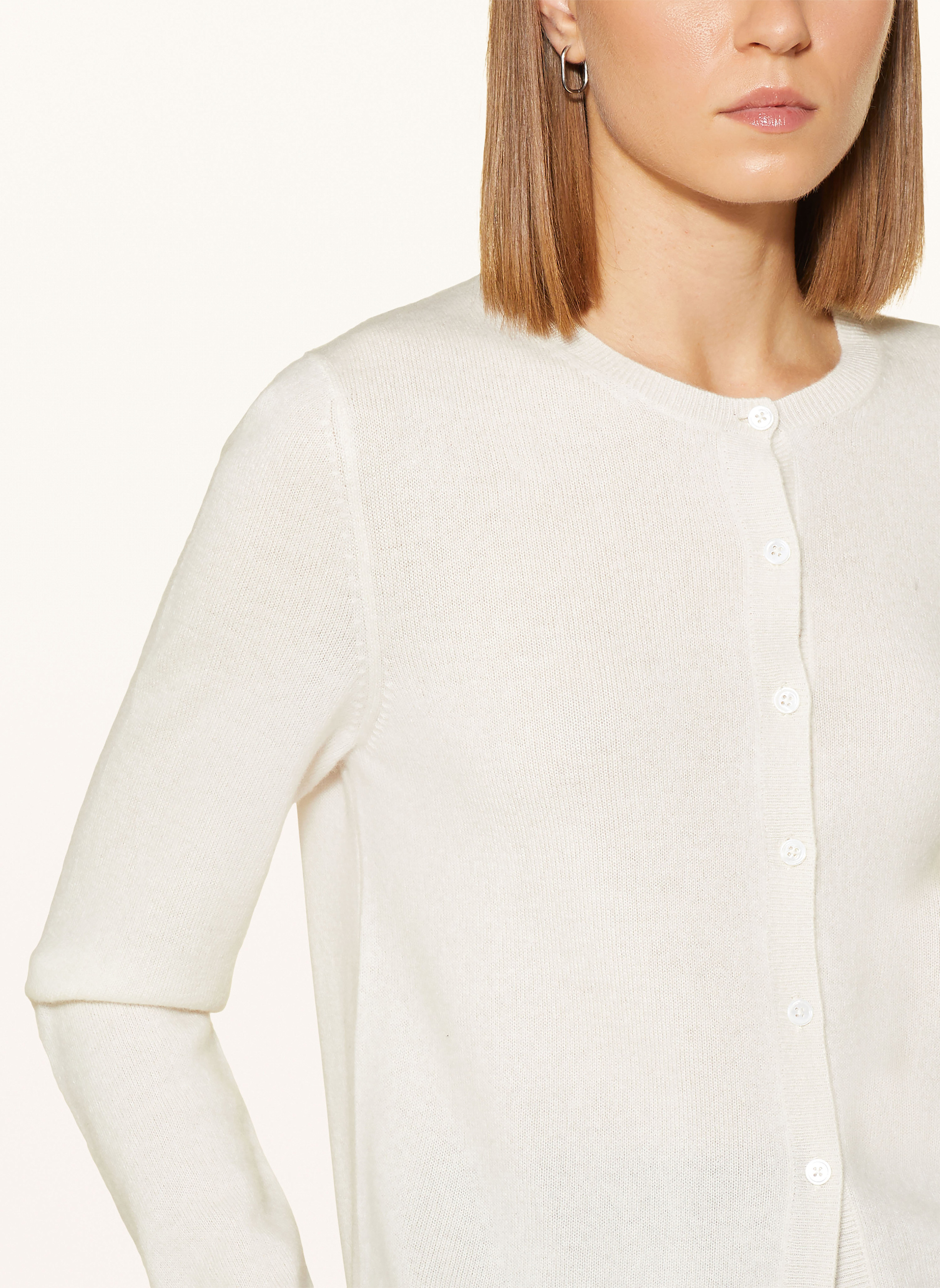 Thumbnail - Darling Harbour Strickjacke Aus Cashmere weiss