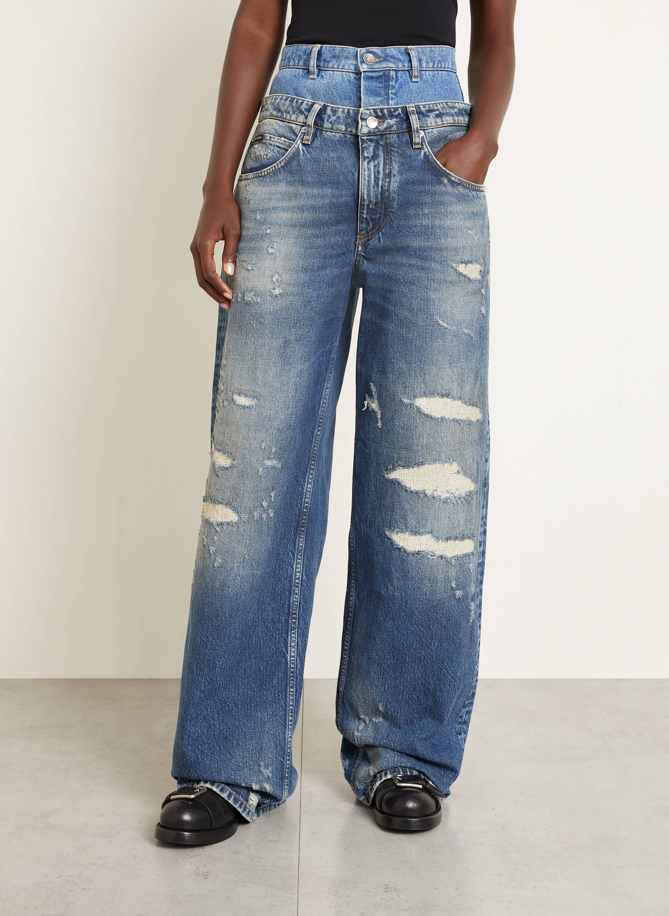 Thumbnail - Dolce & Gabbana Destroyed Jeans blau