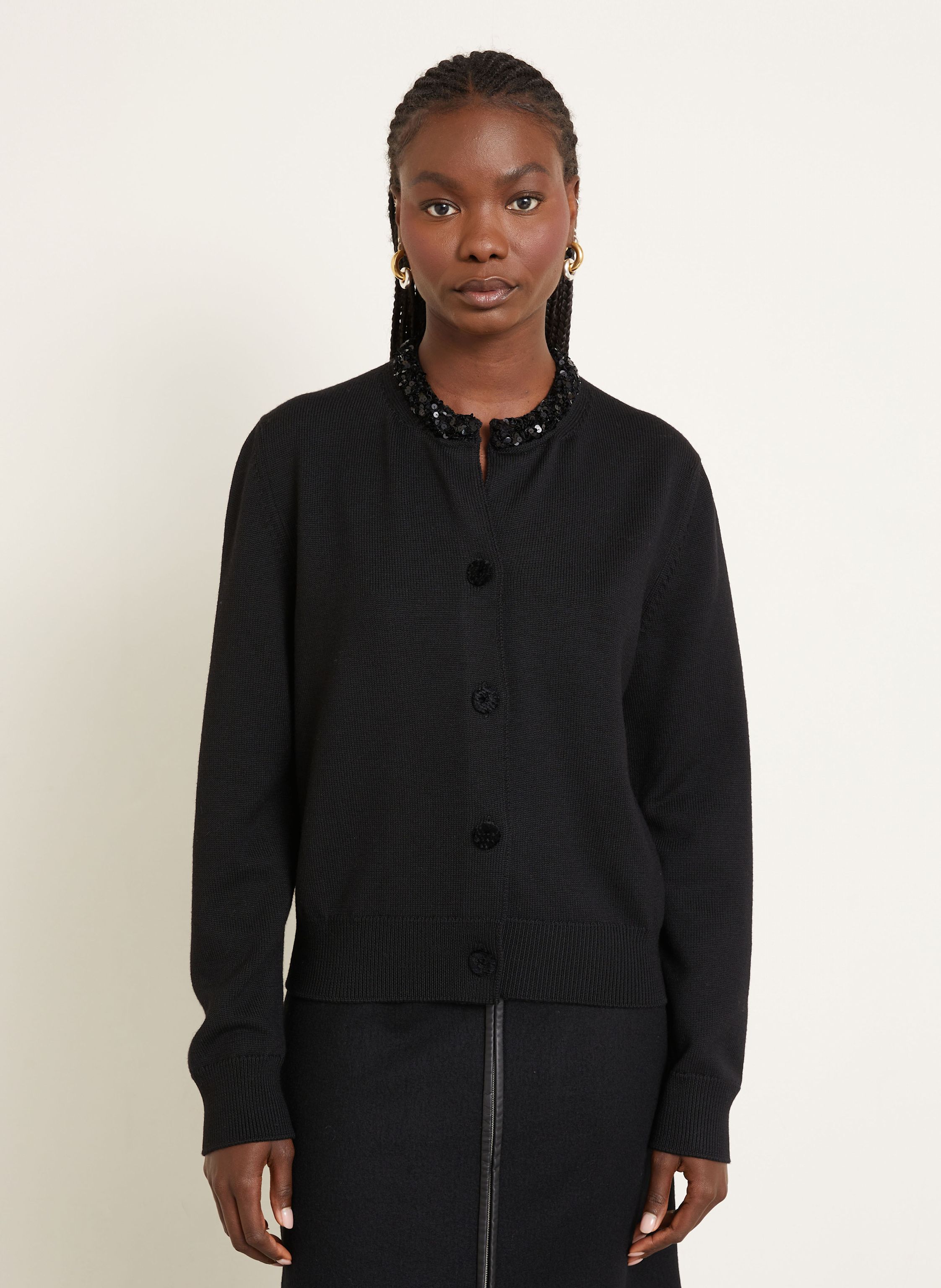 Thumbnail - Jil Sander Strickjacke Mit Pailletten schwarz