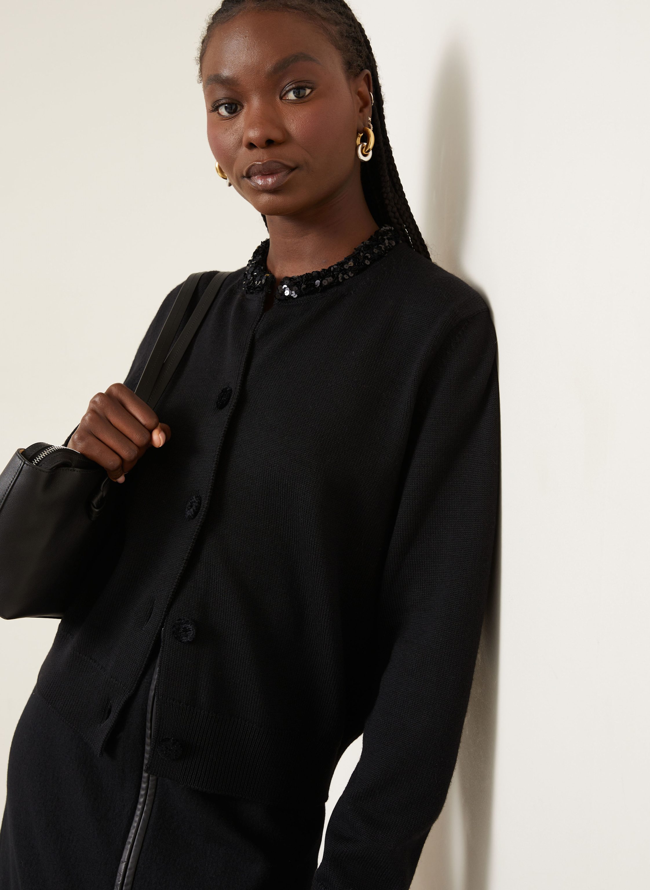 Thumbnail - Jil Sander Strickjacke Mit Pailletten schwarz