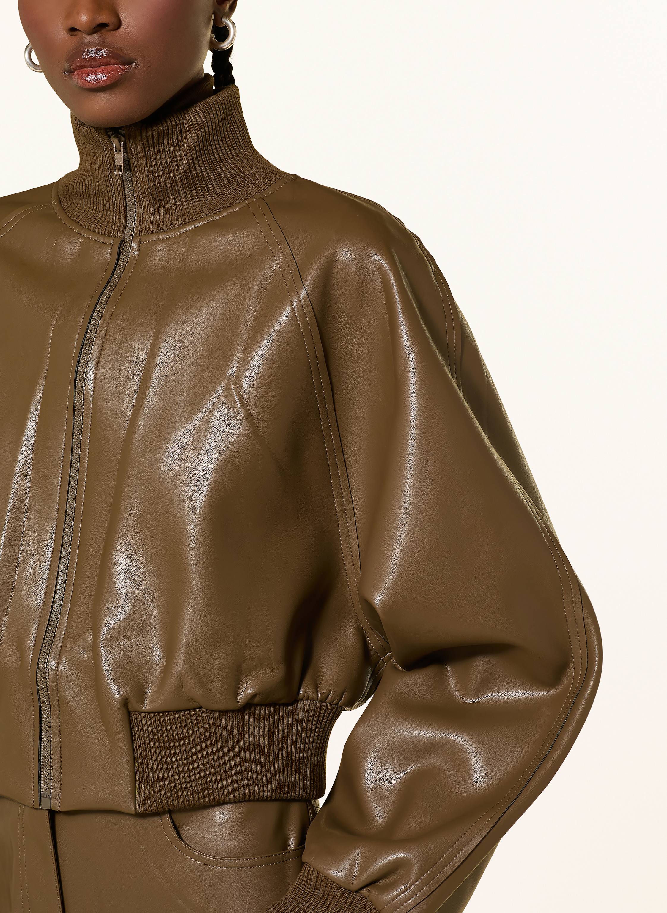 Thumbnail - Norma Kamali Jacke In Lederoptik braun