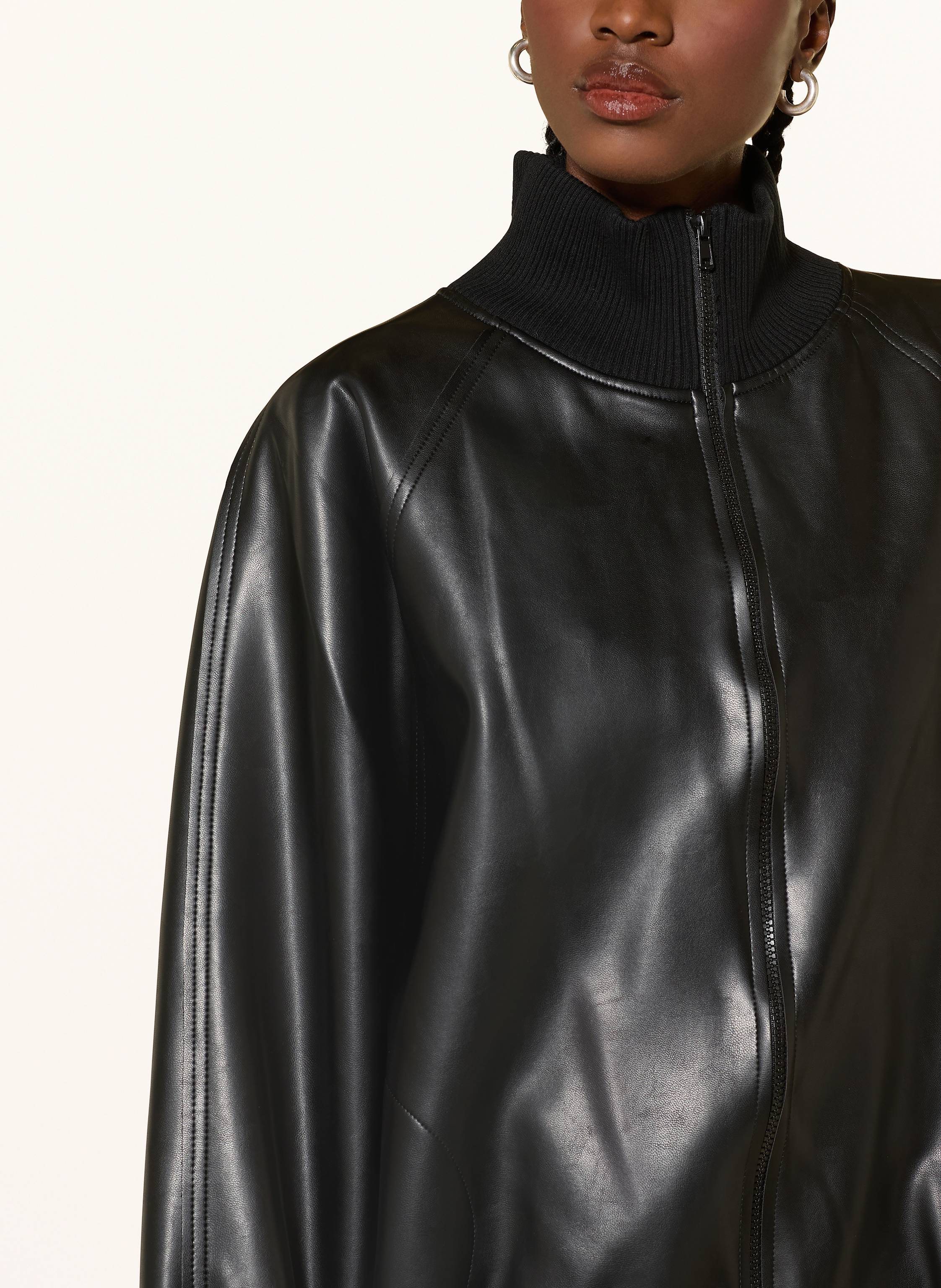 Thumbnail - Norma Kamali Jacke In Lederoptik schwarz