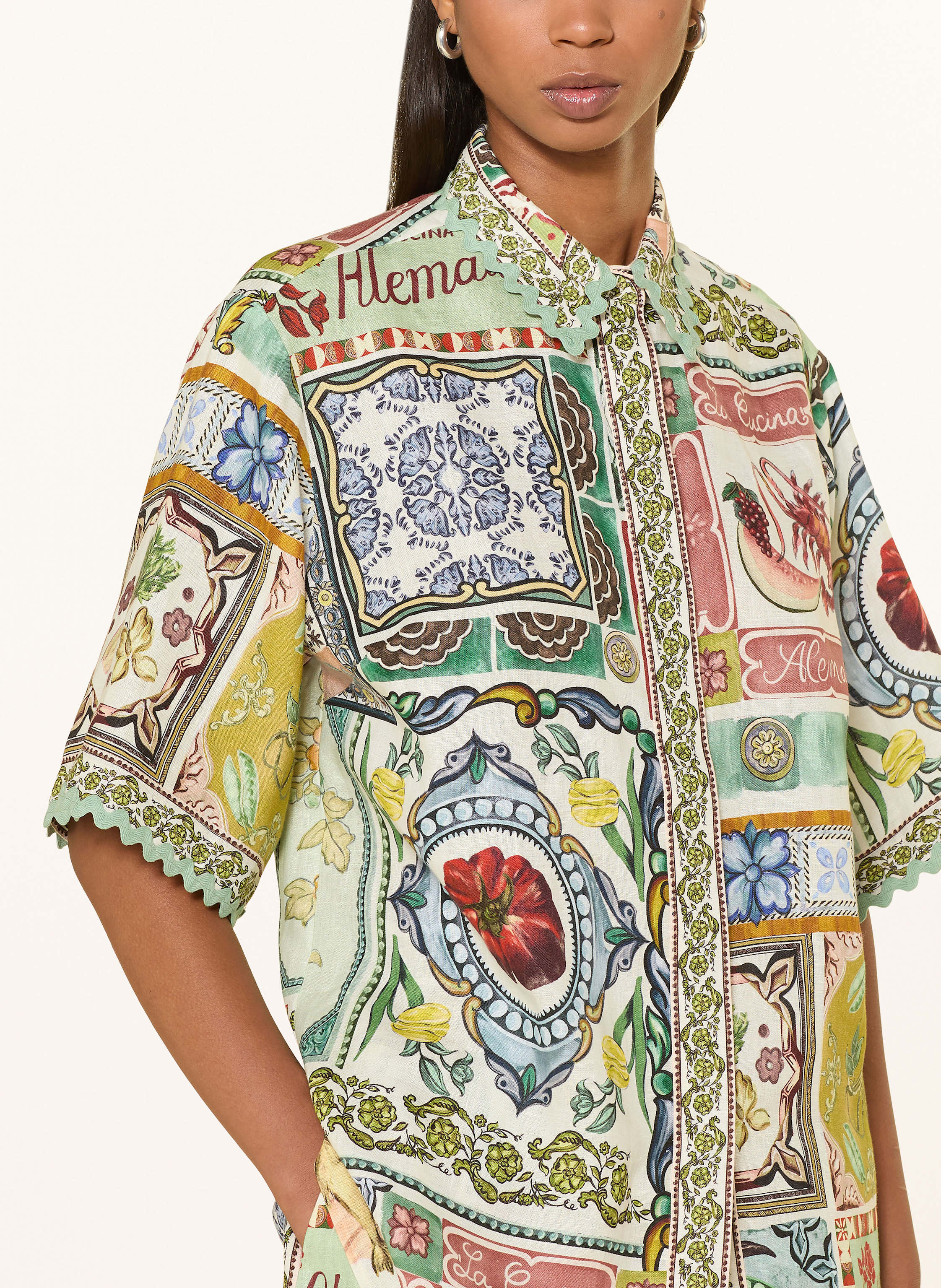 Thumbnail - Alémais Hemdbluse Tommasina Aus Leinen Mit 3/4-Arm beige