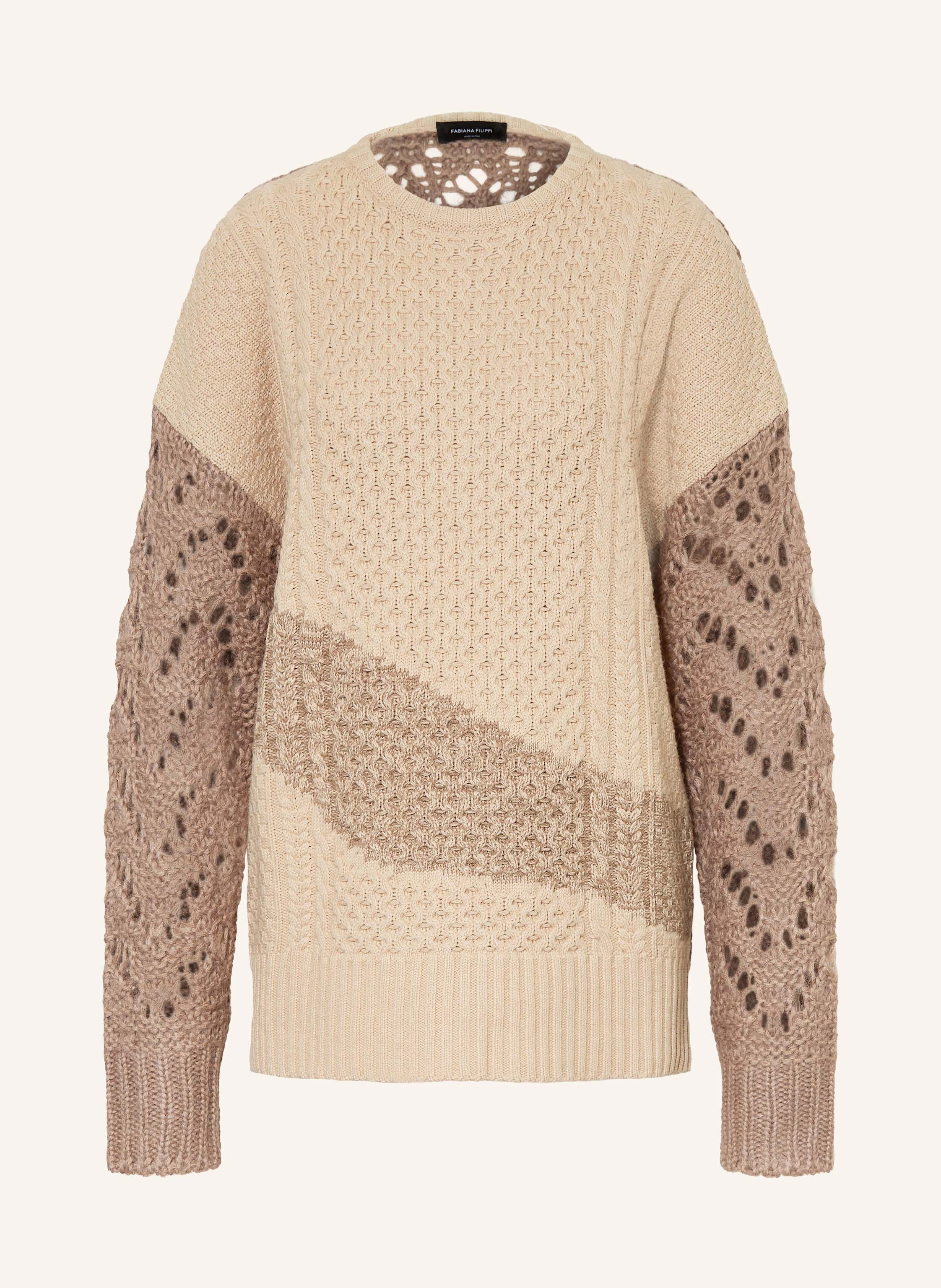 FABIANA FILIPPI Sweater in light brown / dark brown