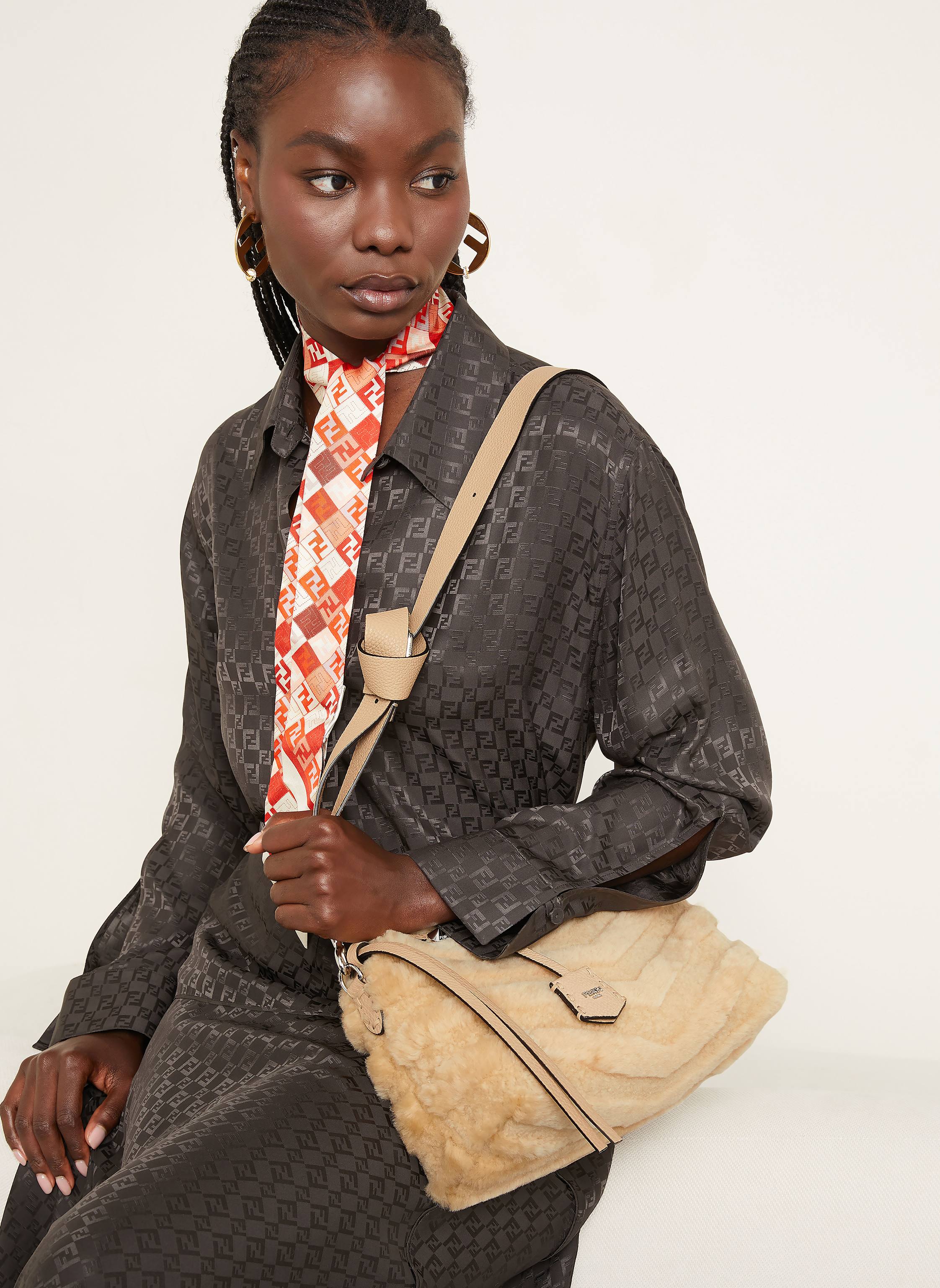 Thumbnail - Fendi Umhängetasche By The Way Soft Selleria Medium beige