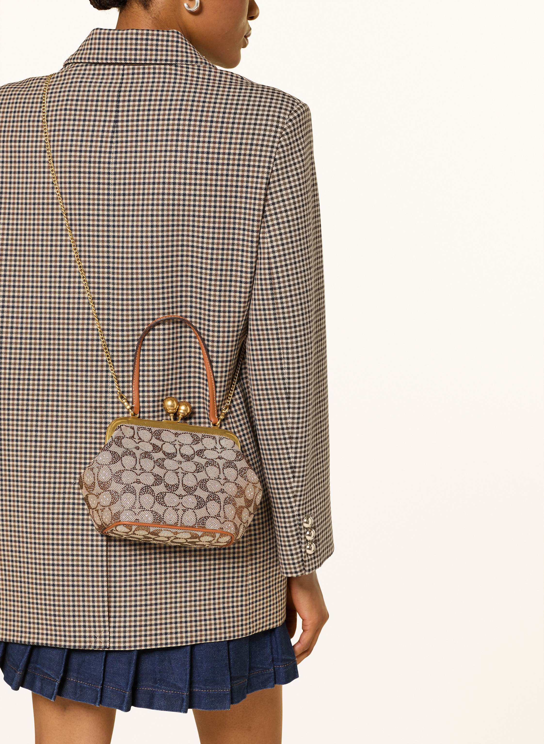 Thumbnail - Coach Handtasche Crystal Signature Mit Schmucksteinen braun