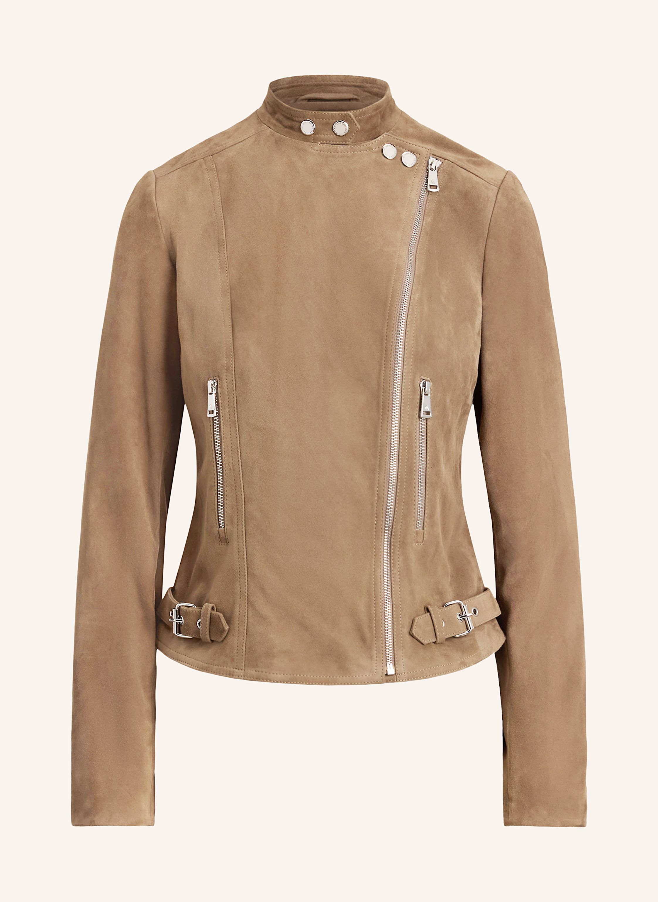 LAUREN RALPH LAUREN Leather jacket in taupe