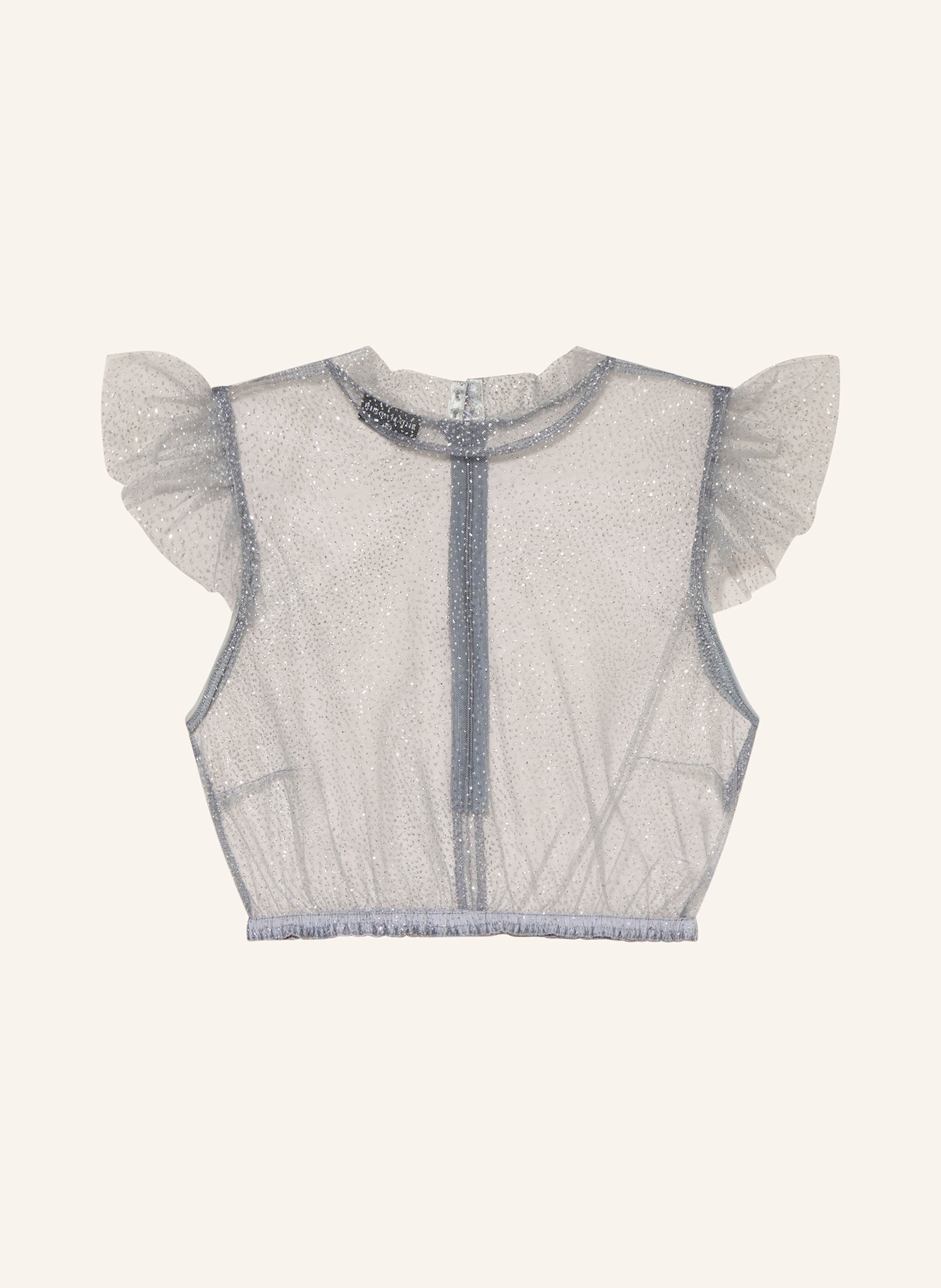 Kinga Mathe Dirndlbluse Heiki Mit Glitzergarn grau