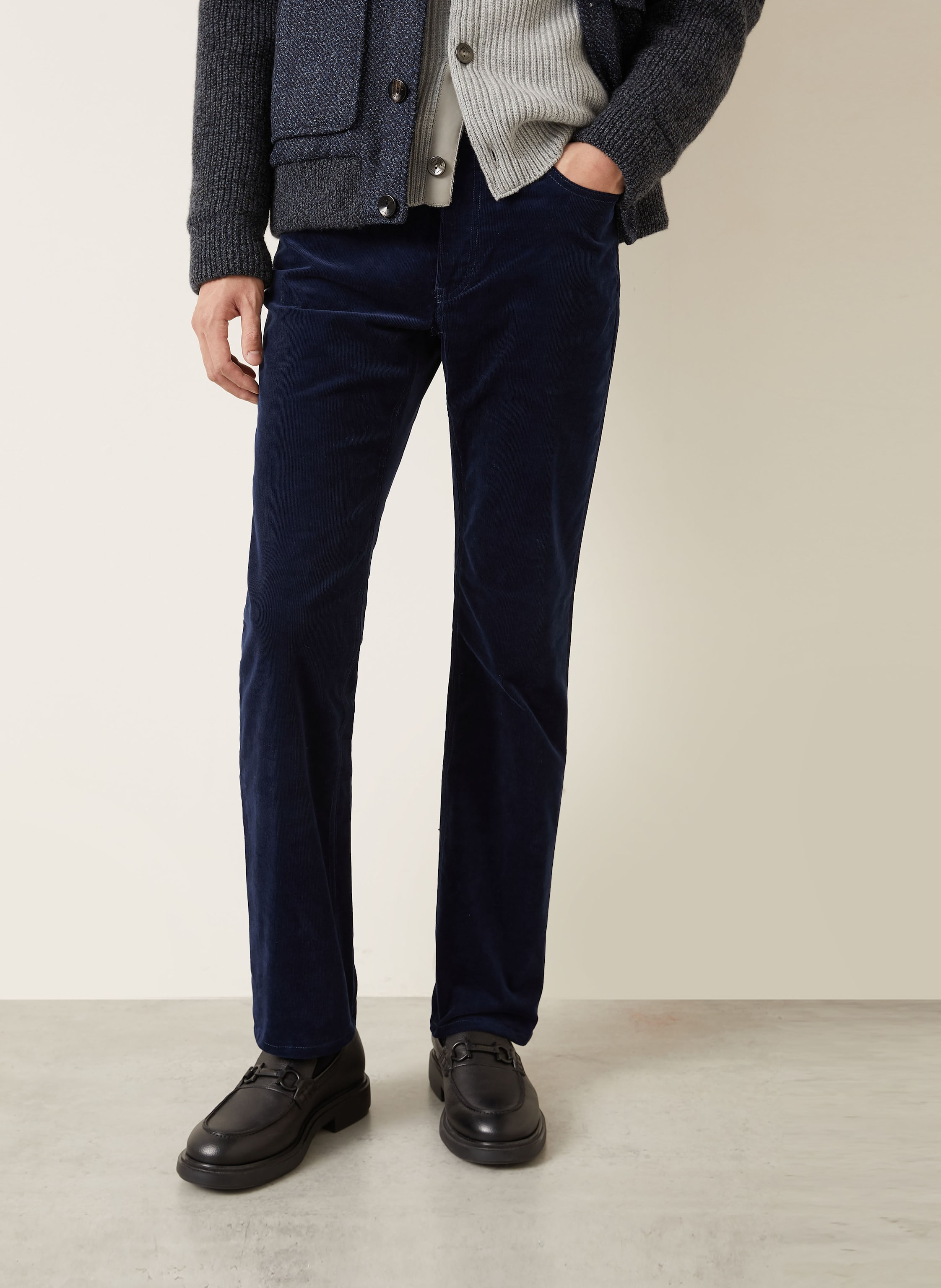 Thumbnail - Agnona Cordhose Regular Fit blau