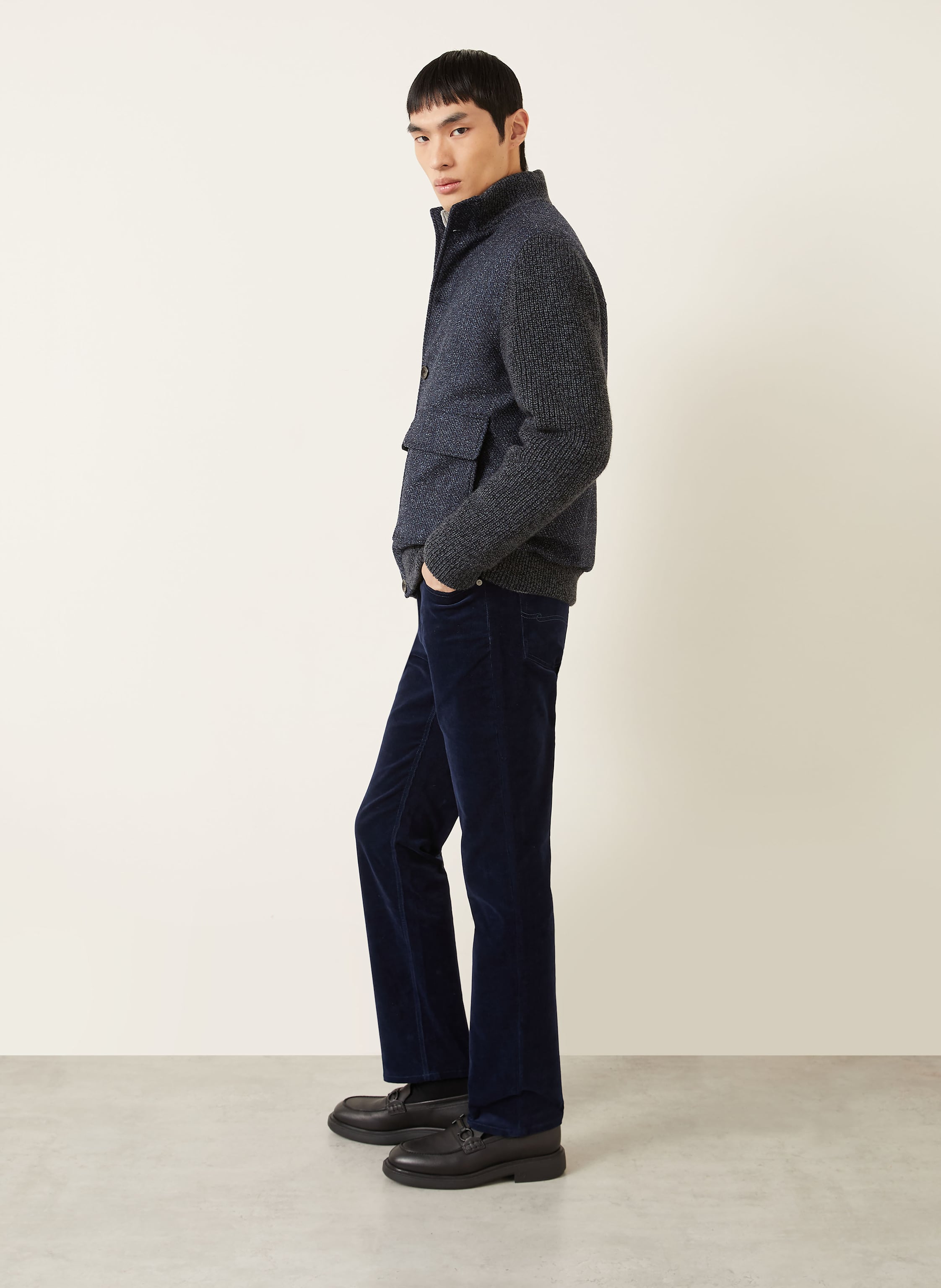 Thumbnail - Agnona Cordhose Regular Fit blau
