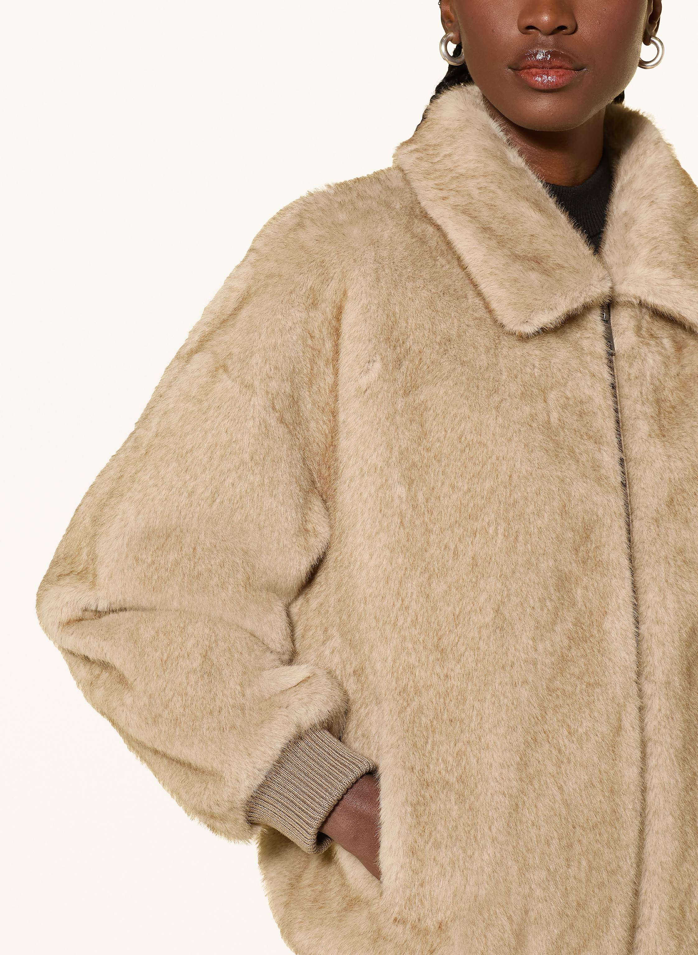 Thumbnail - Ottod'ame Kunstfell-Jacke beige