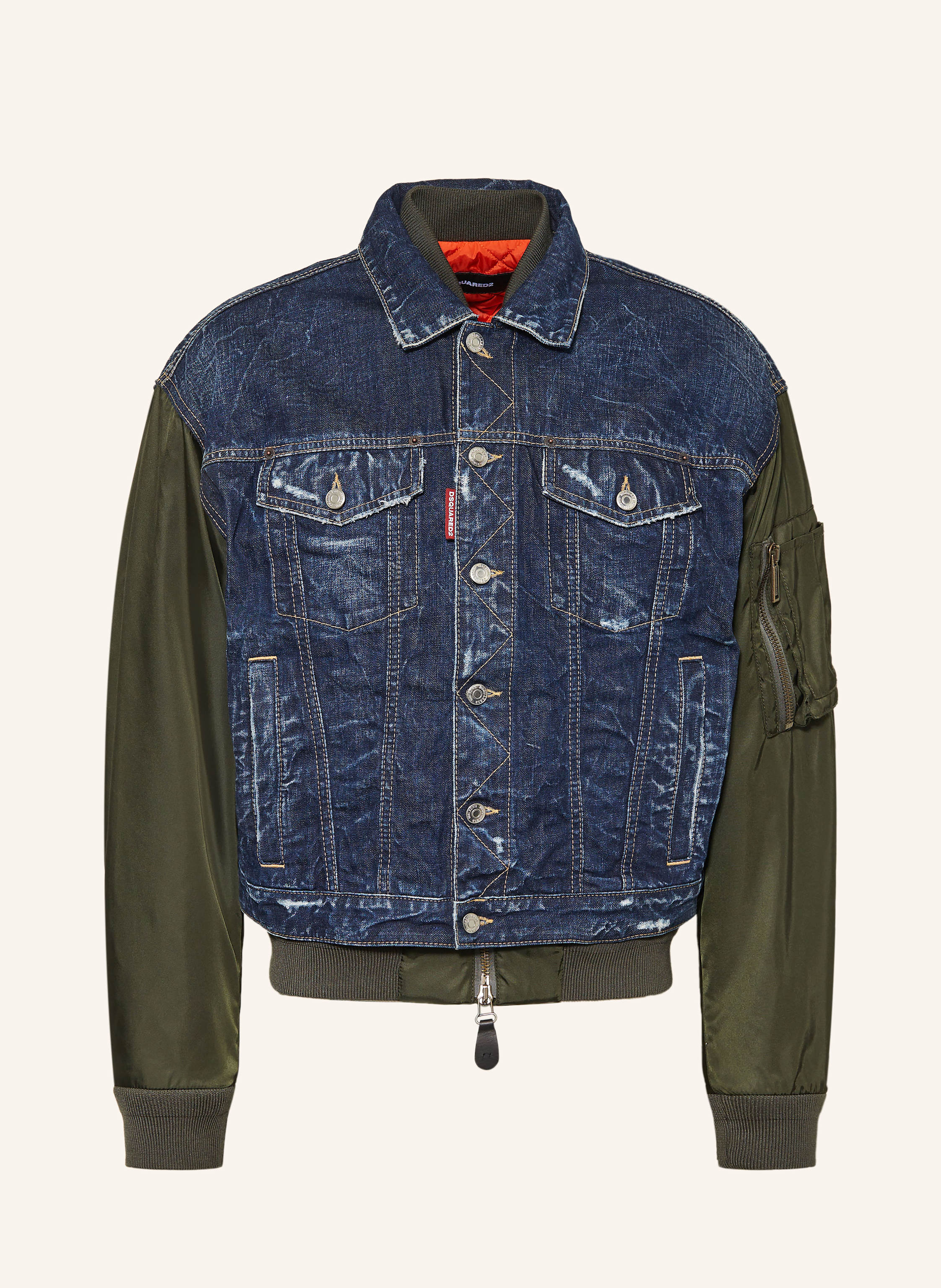 dsquared2 Jeansjacke Im Materialmix blau