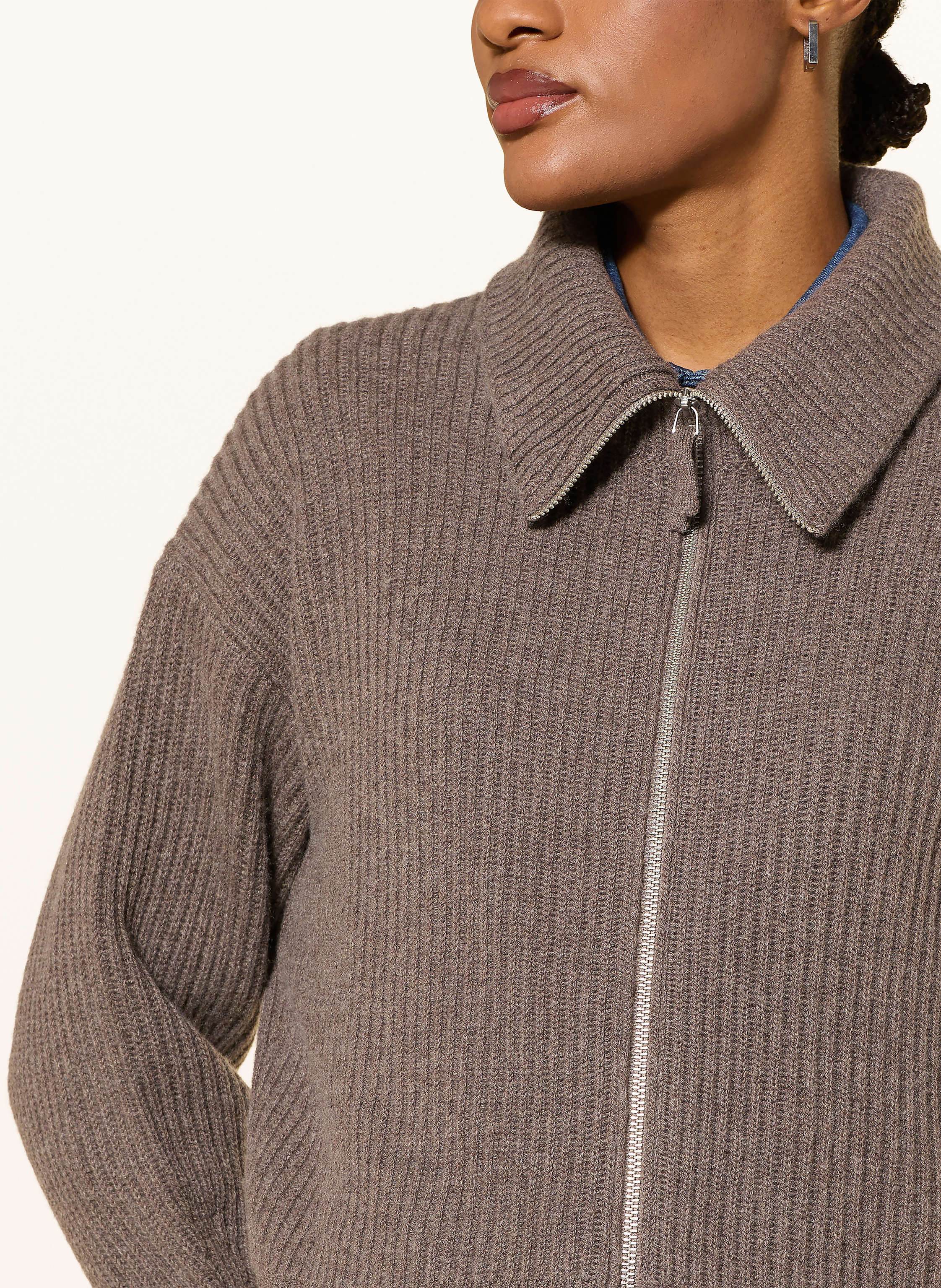 Thumbnail - Ftc Cashmere Cashmere-Strickjacke braun