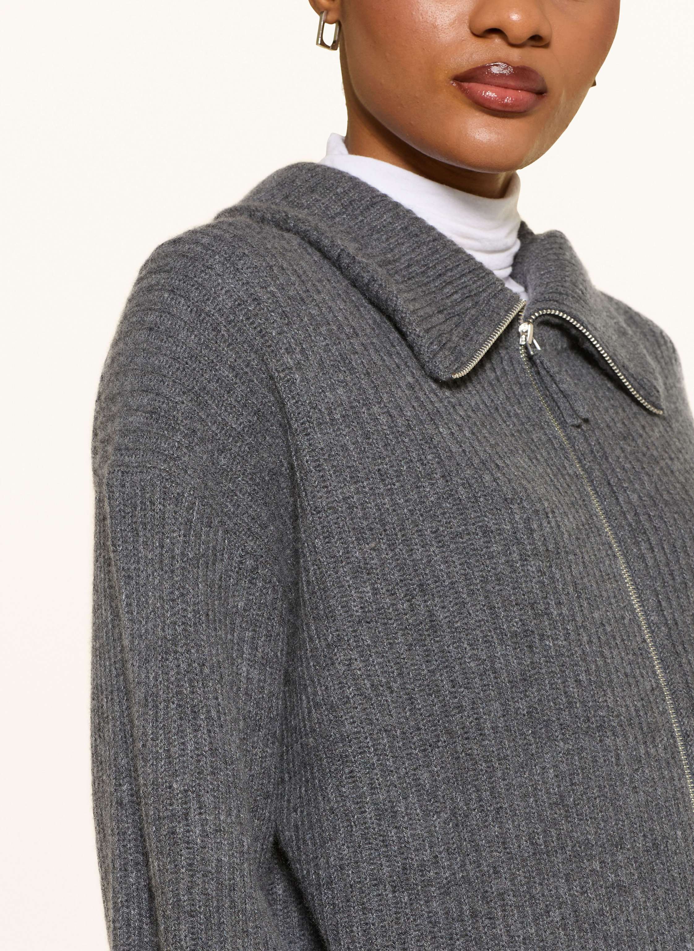 Thumbnail - Ftc Cashmere Cashmere-Strickjacke grau