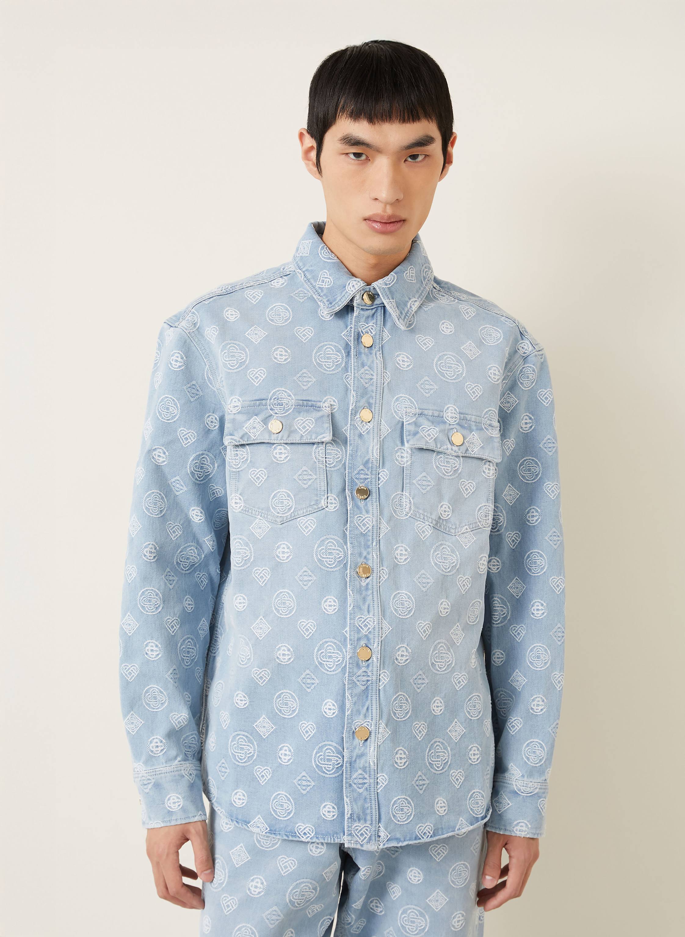 Thumbnail - Casablanca Jeanshemd Comfort Fit blau