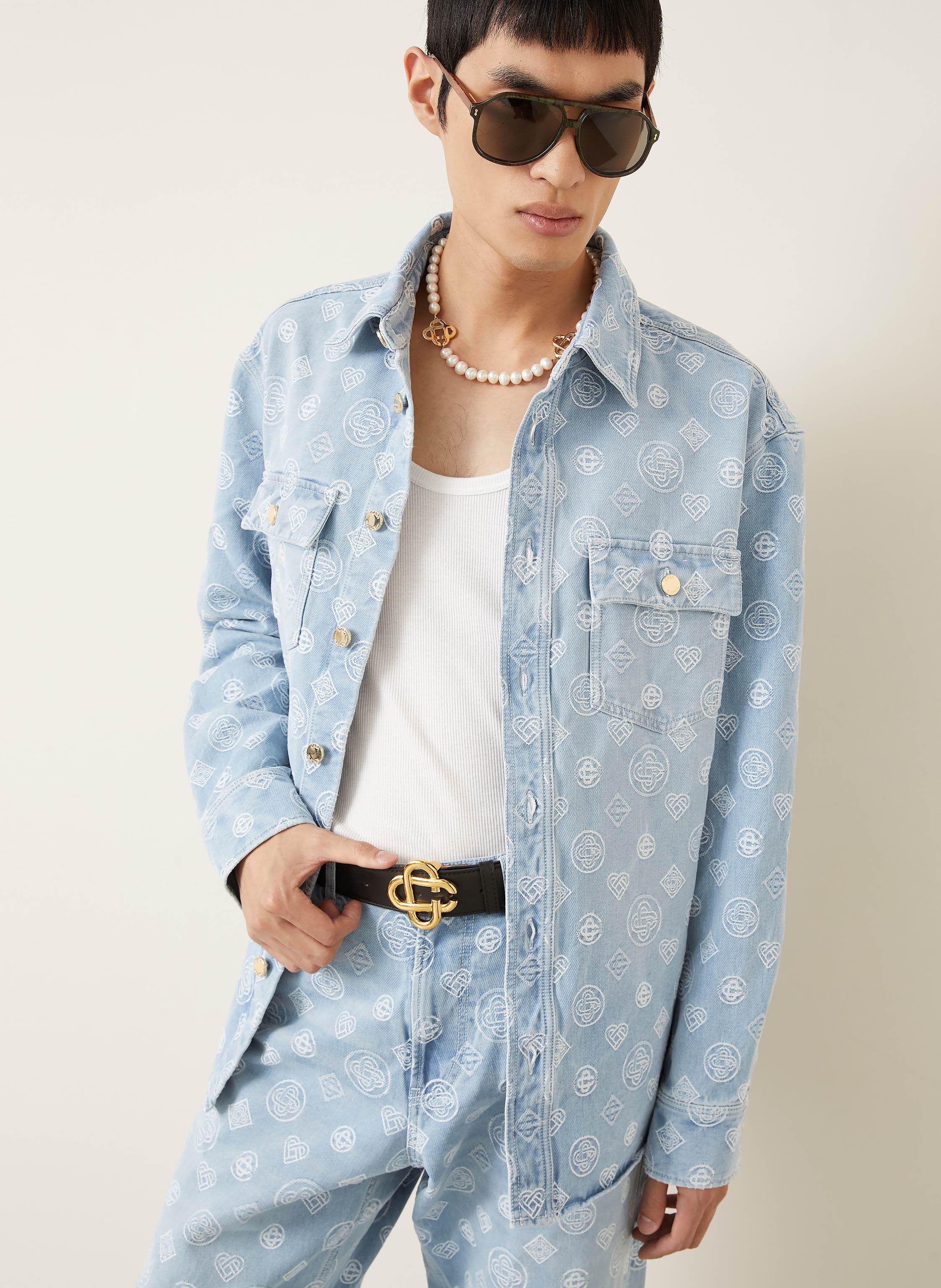 Thumbnail - Casablanca Jeanshemd Comfort Fit blau