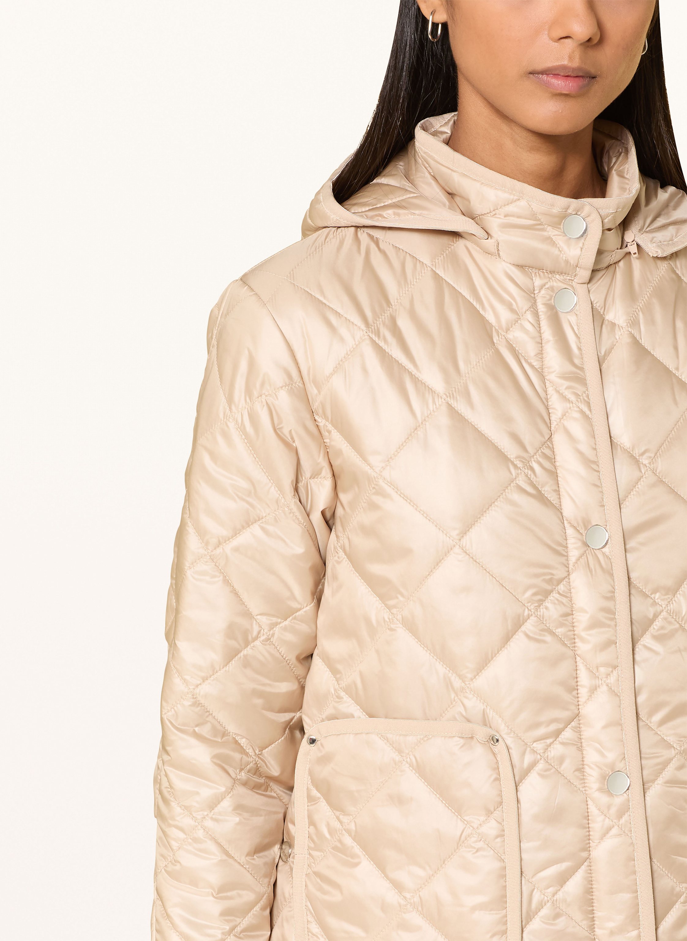 Thumbnail - Darling Harbour Steppjacke Mit Abnehmbarer Kapuze beige