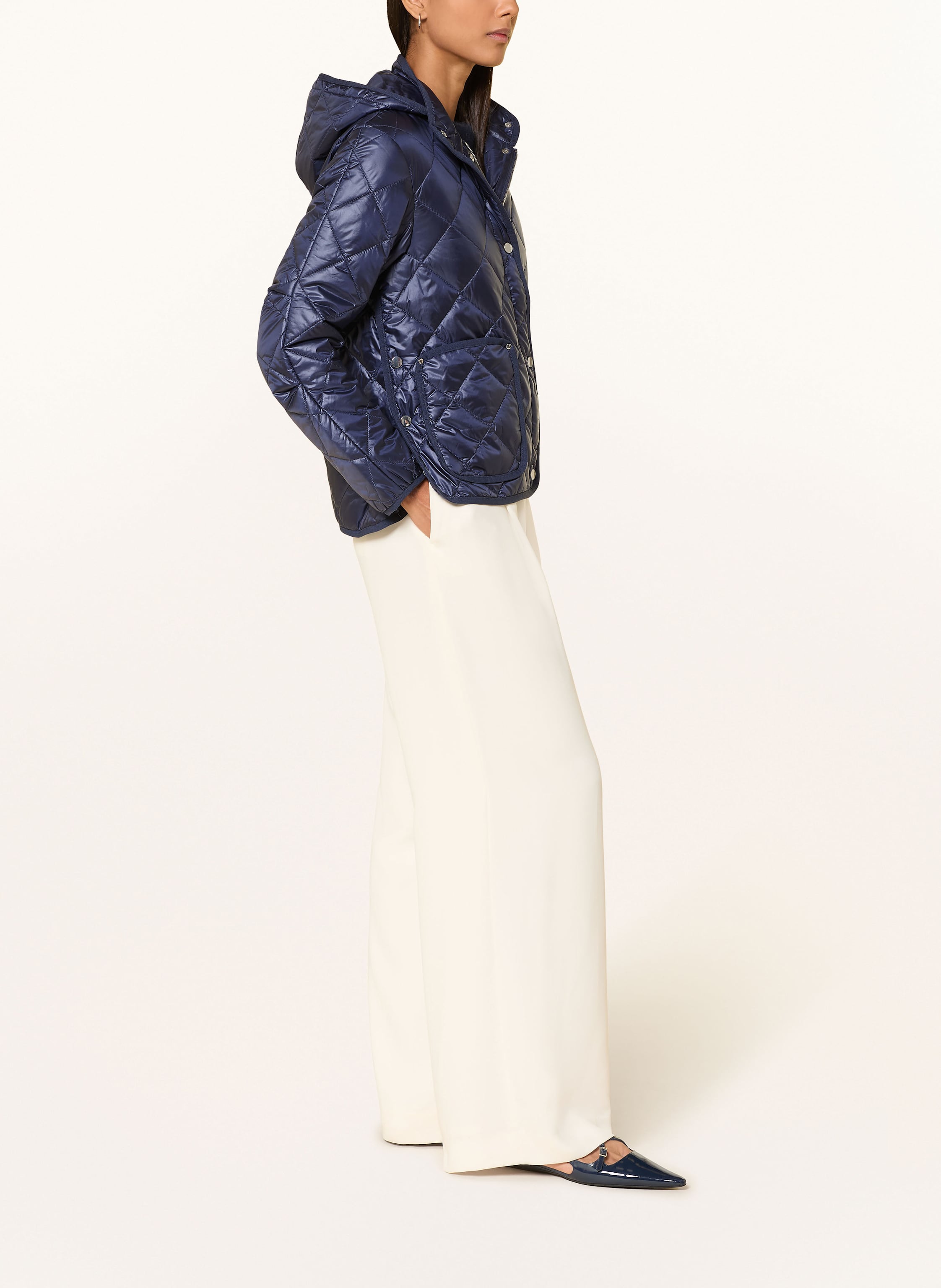 Thumbnail - Darling Harbour Steppjacke Mit Abnehmbarer Kapuze blau