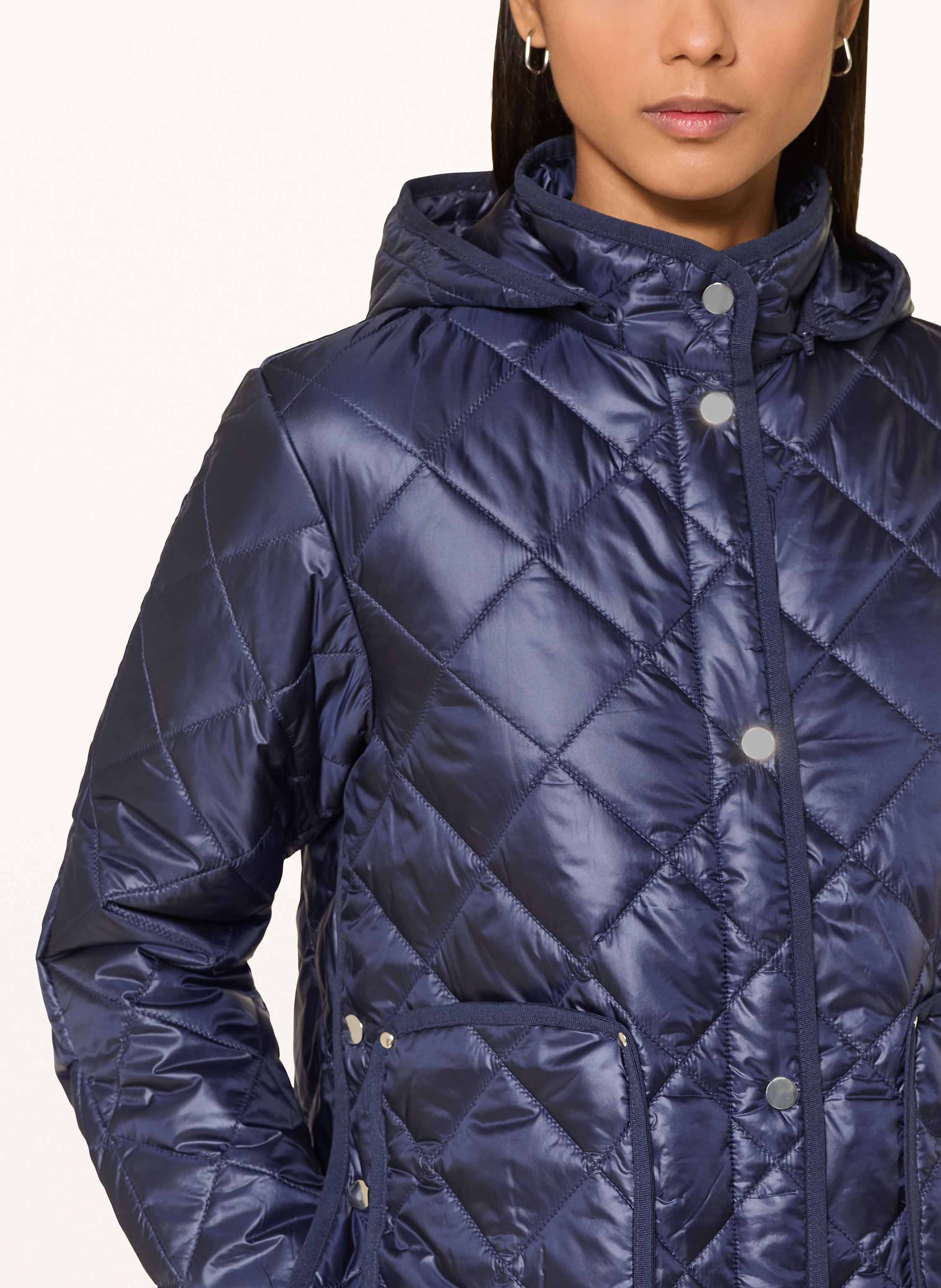 Thumbnail - Darling Harbour Steppjacke Mit Abnehmbarer Kapuze blau
