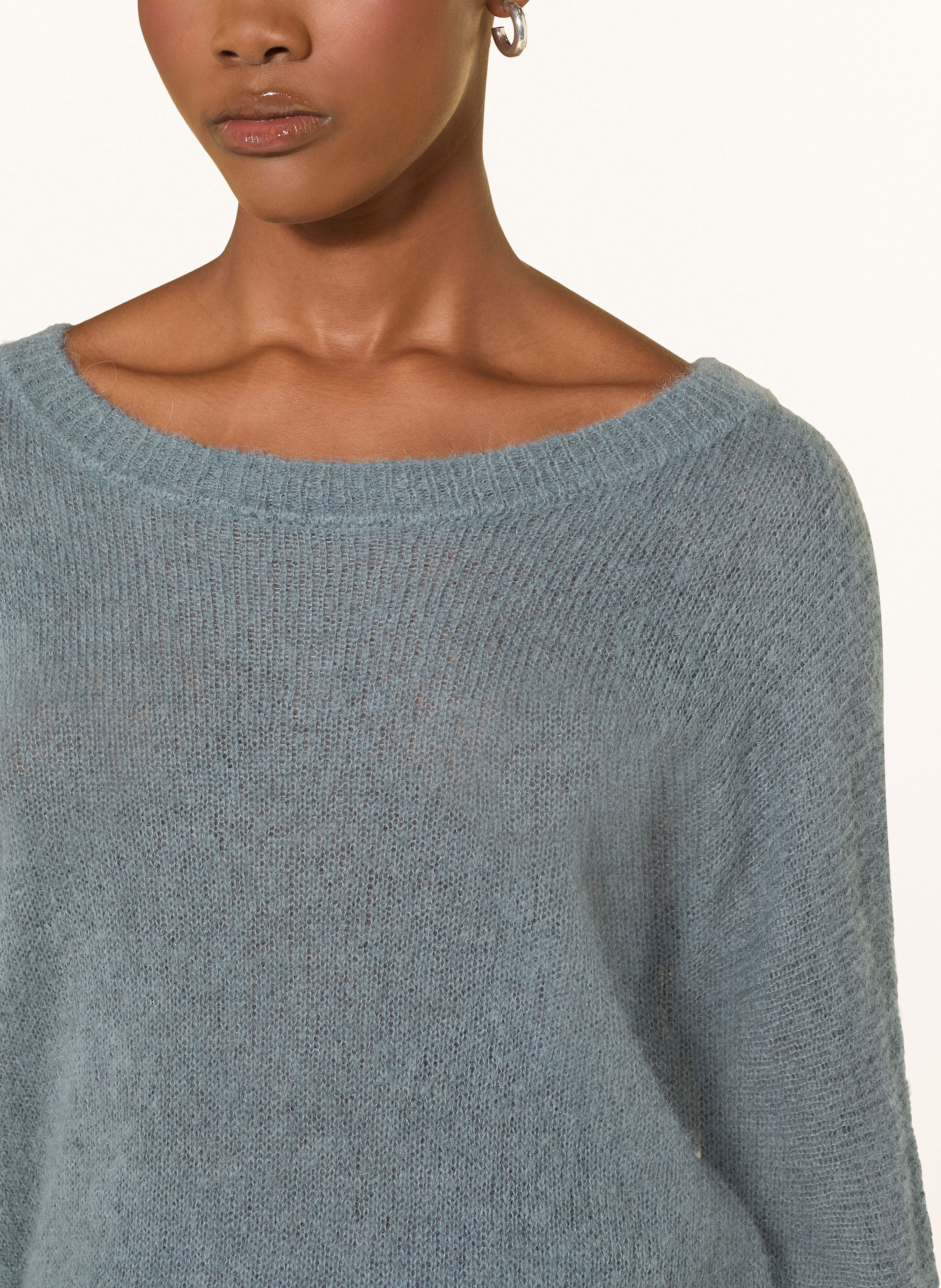 Thumbnail - Boss Alpaka-Pullover Fancer Mit 3/4-Arm blau