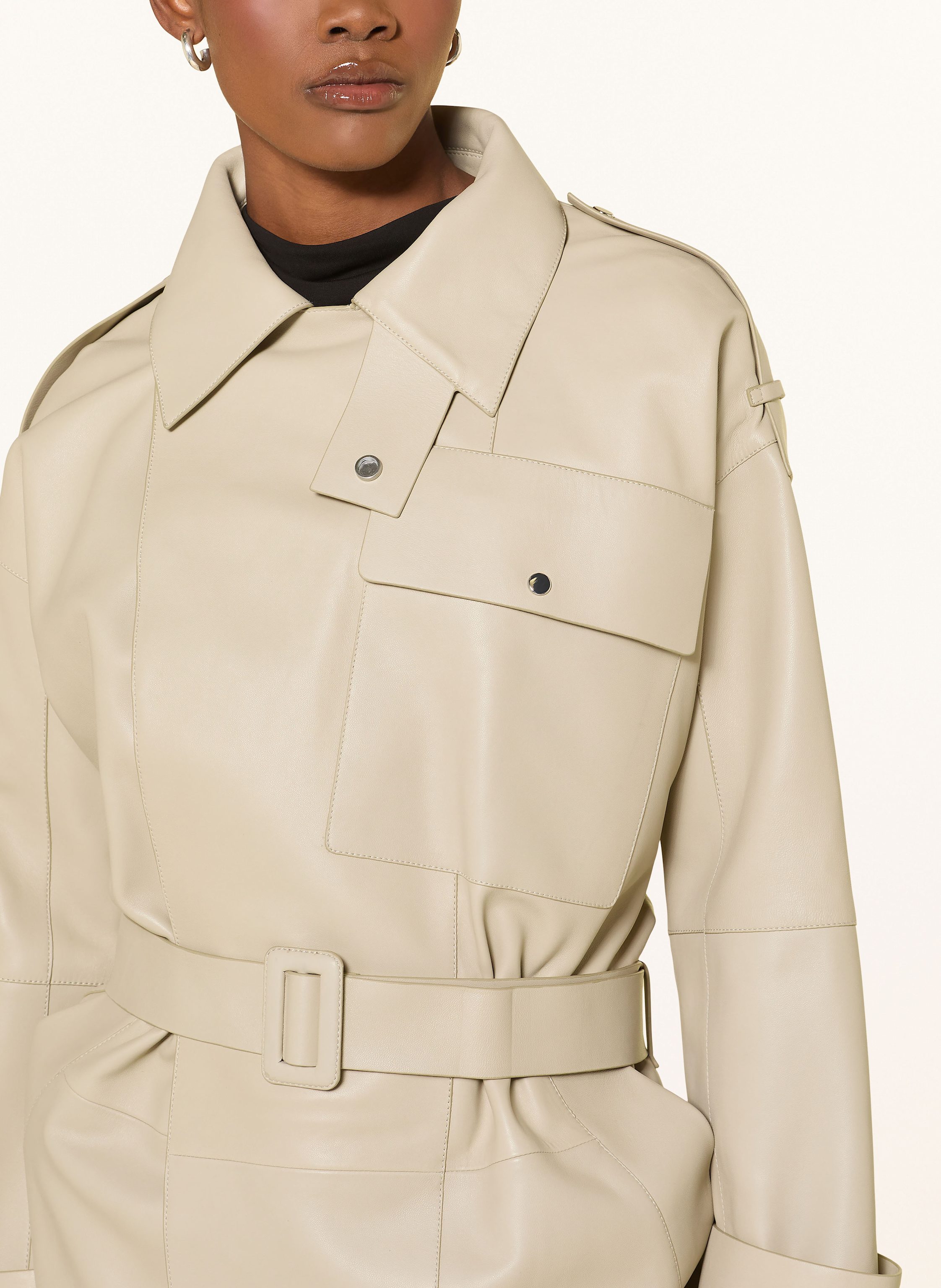 Thumbnail - Boss Lederjacke Satila beige