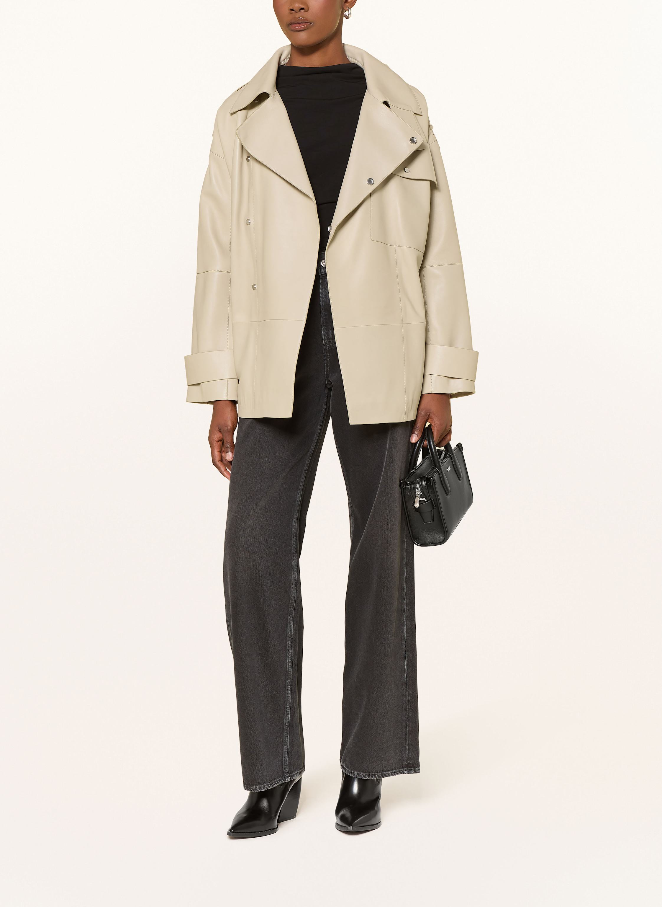 Thumbnail - Boss Lederjacke Satila beige