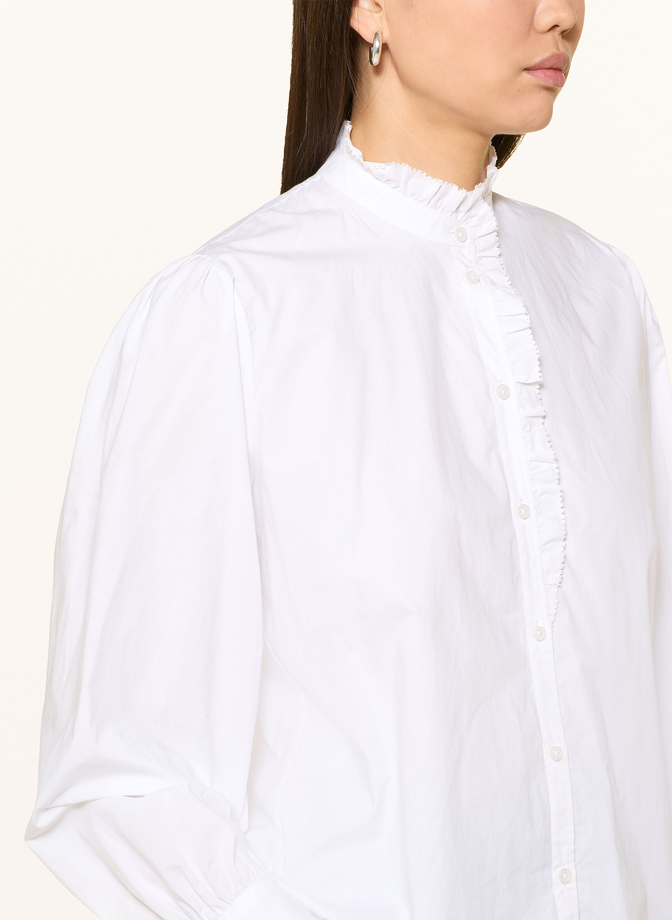 Thumbnail - Boss Bluse Banny Mit Rüschen weiss