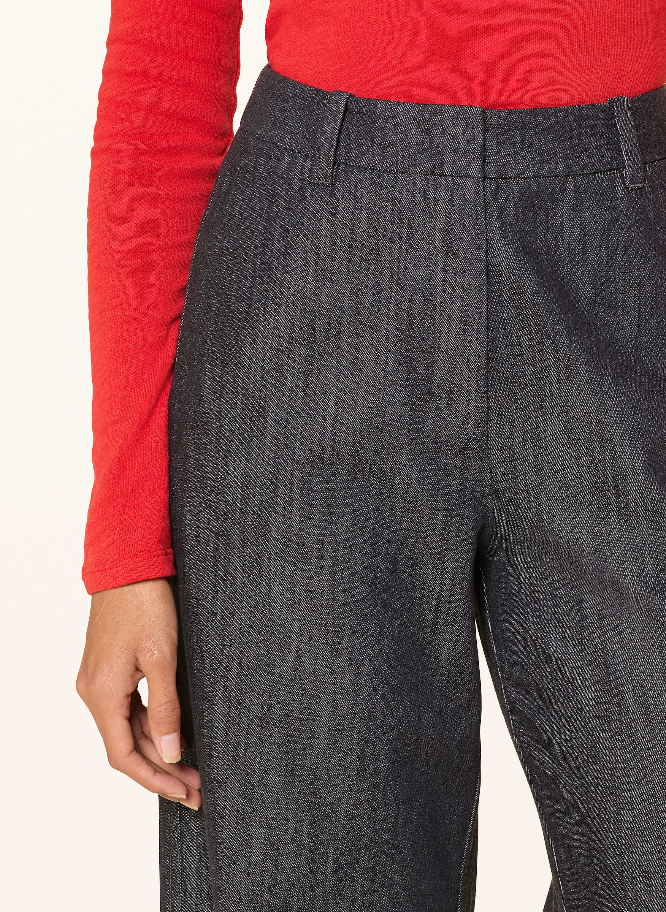 Thumbnail - Marc O'polo Marlenehose In Jeansoptik blau