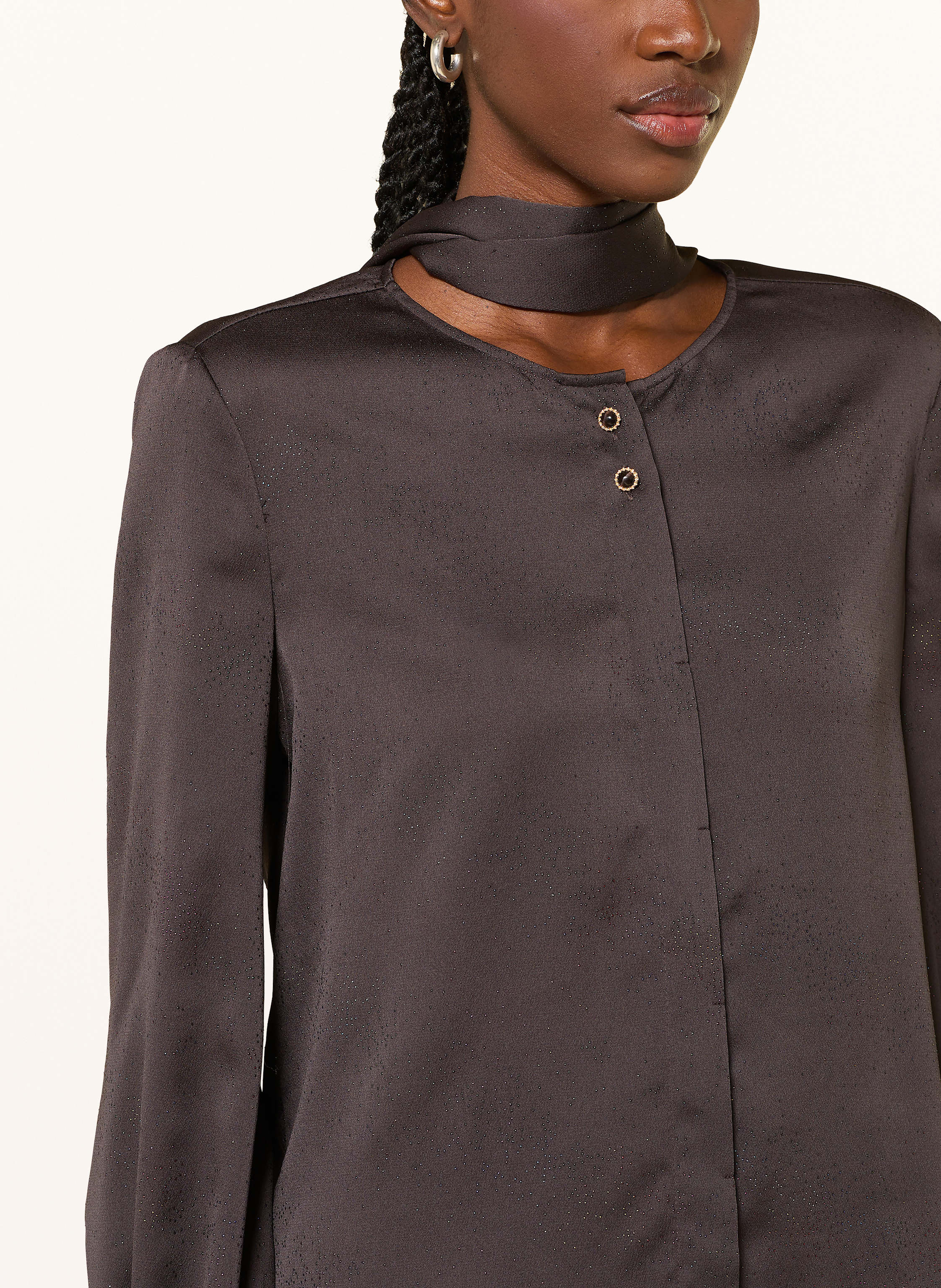 Thumbnail - Riani Satinbluse Mit Abnehmbarer Schluppe braun