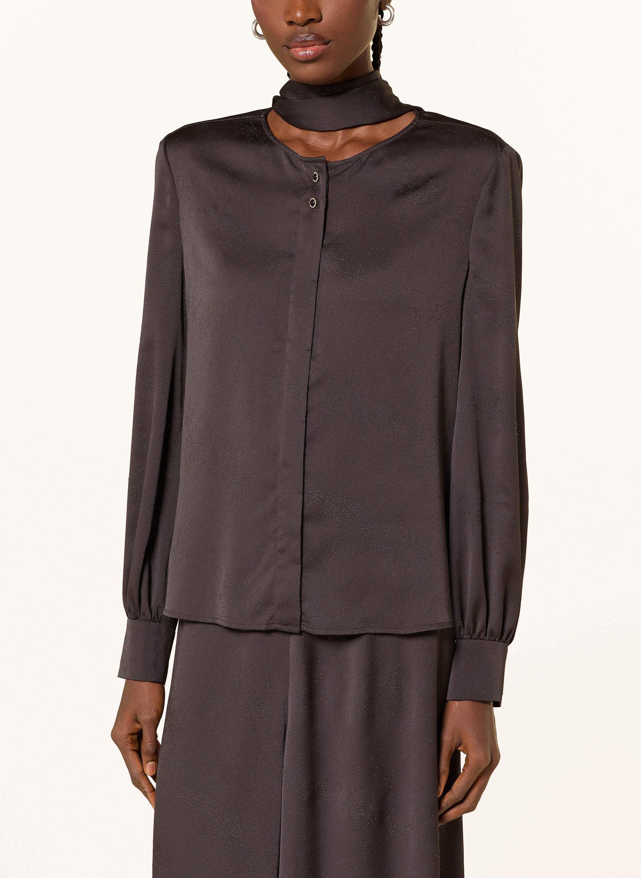 Thumbnail - Riani Satinbluse Mit Abnehmbarer Schluppe braun