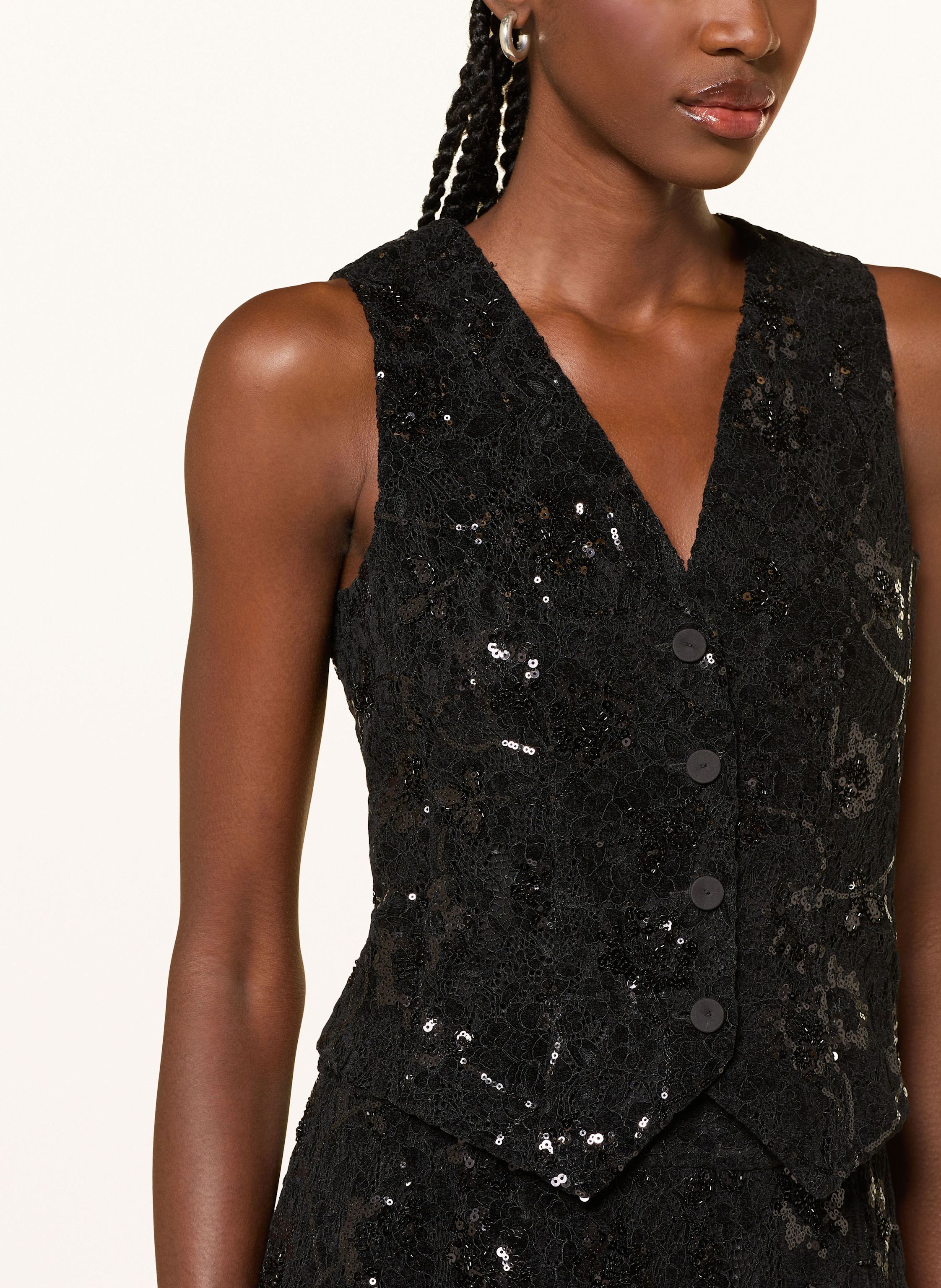 Thumbnail - Riani Blazerweste Aus Spitze Mit Pailletten schwarz