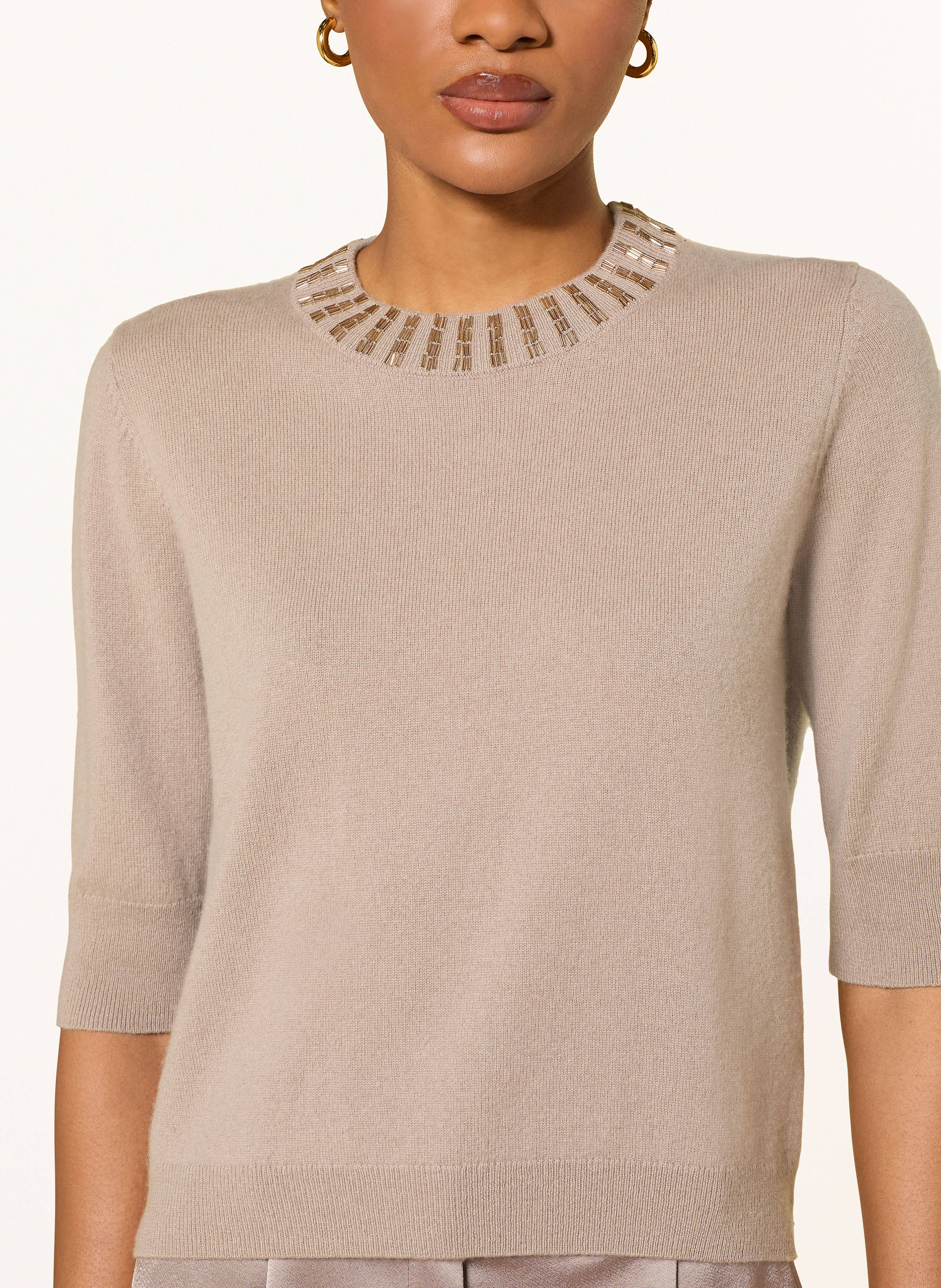 Thumbnail - Riani Strickshirt Mit Cashmere Und Schmucksteinen beige