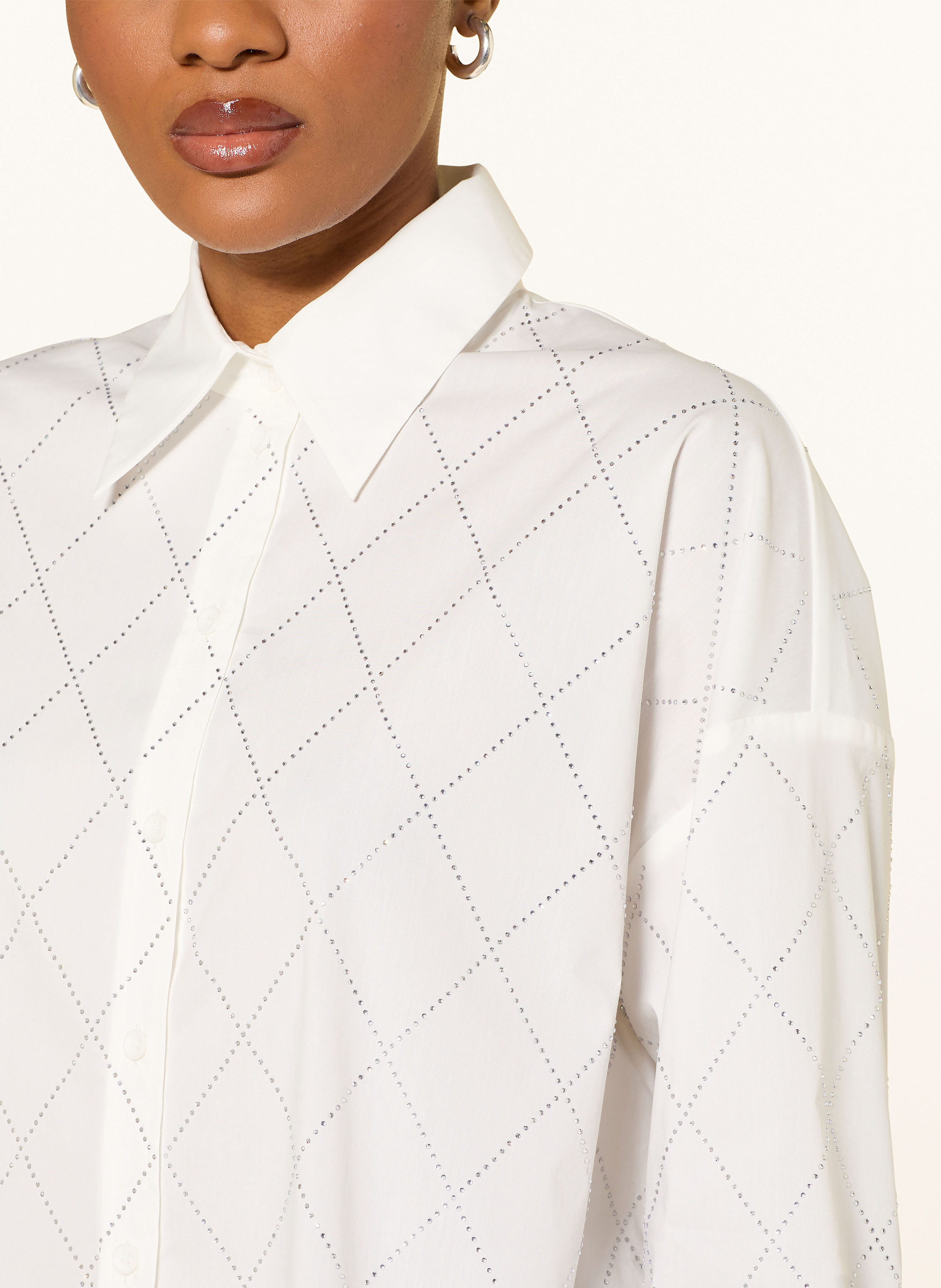 Thumbnail - Riani Schluppenbluse Mit Schmucksteinen weiss