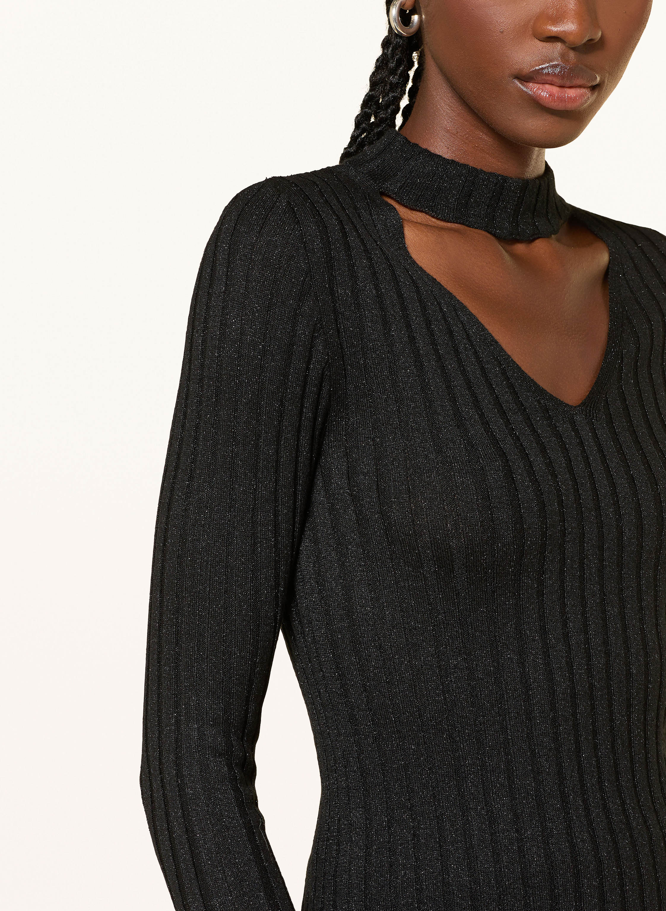 Thumbnail - Riani Pullover Mit Cut-Outs Und Glitzergarn schwarz