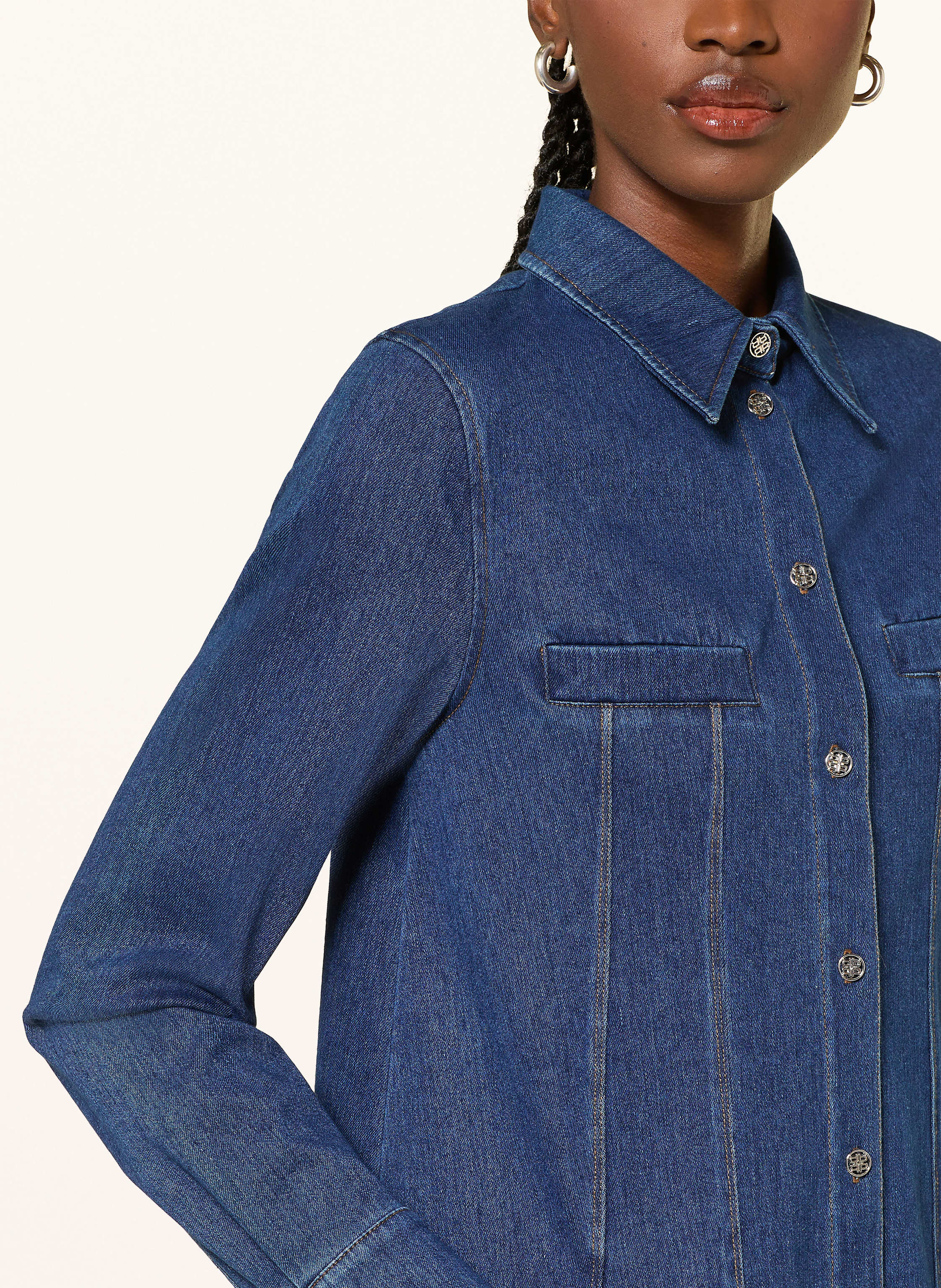 Thumbnail - Riani Jeans-Hemdblusenkleid blau