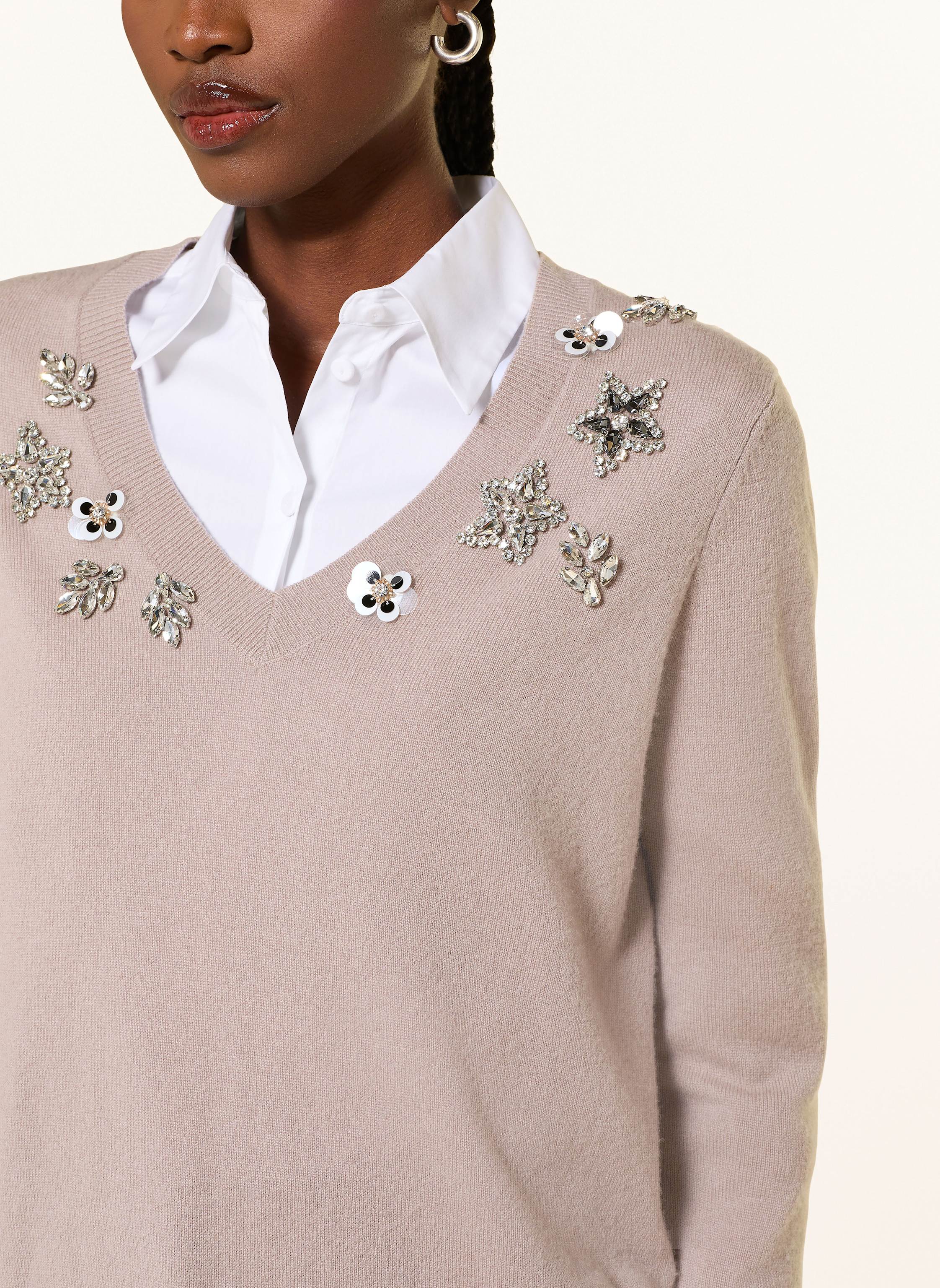 Thumbnail - Riani Pullover Mit Cashmere Und Schmucksteinen beige