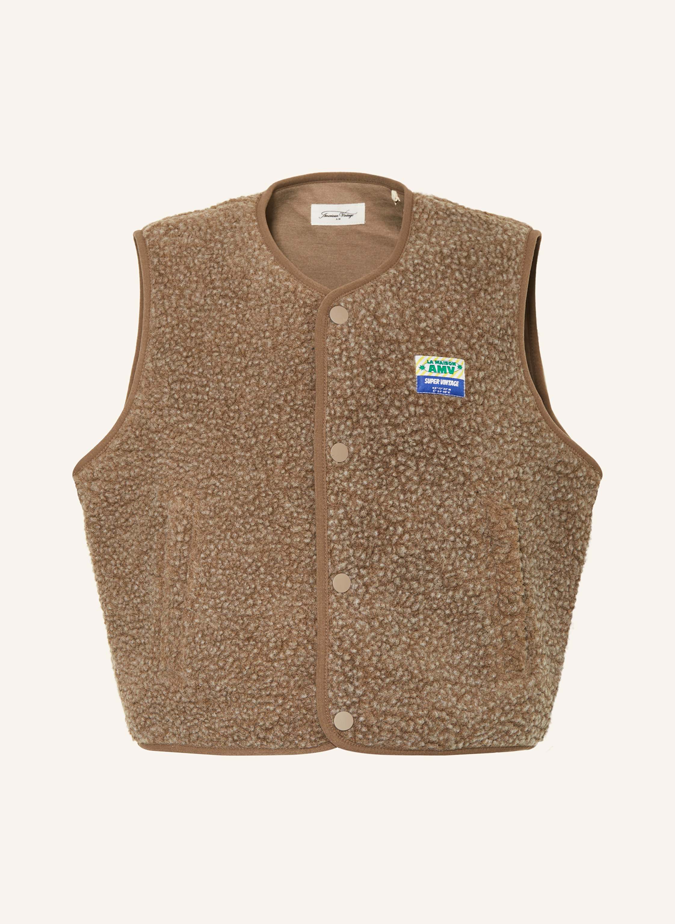 American Vintage HOKTOWN teddy fur vest KIDS in dark brown