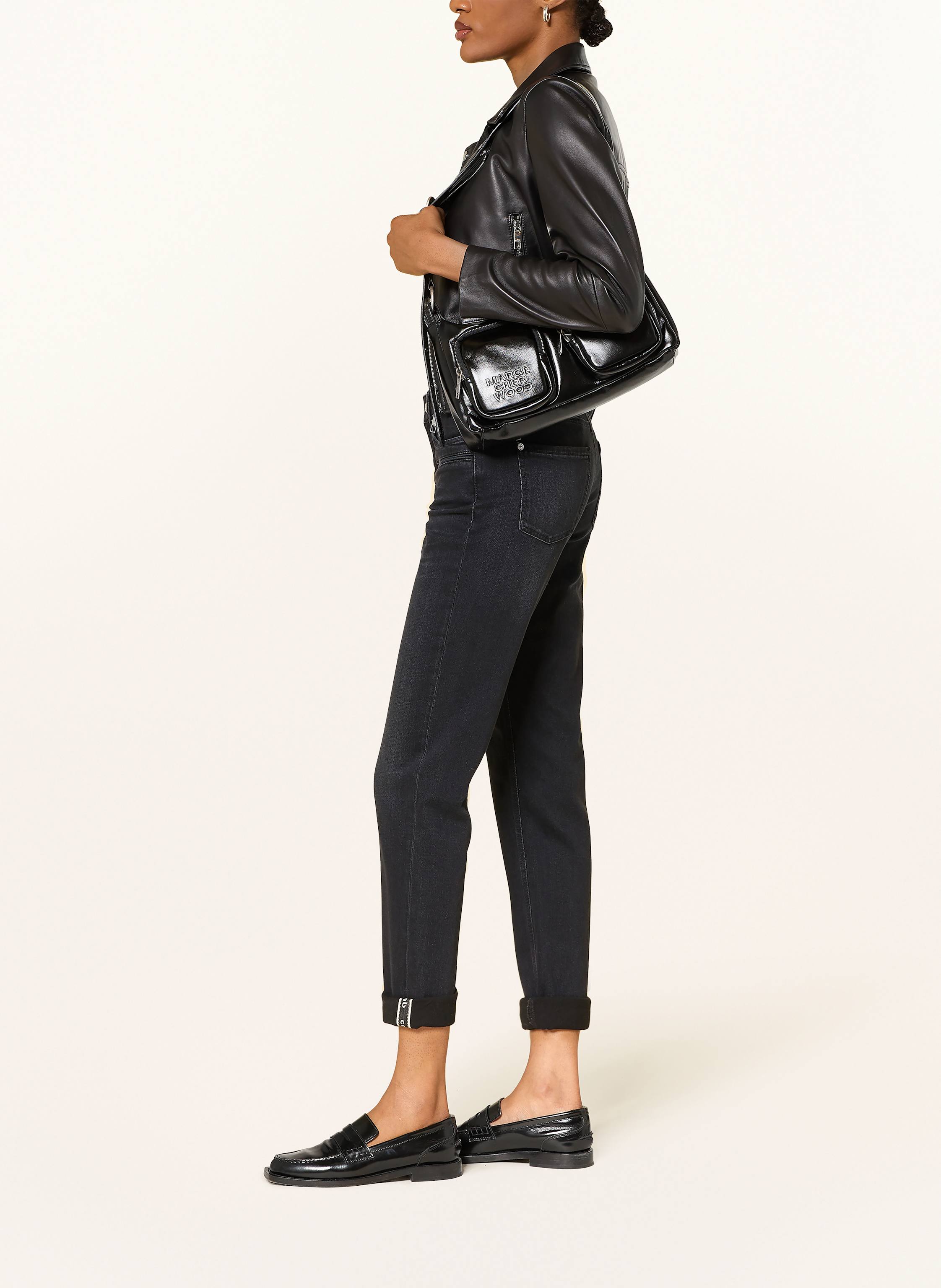 Thumbnail - Cambio Cropped Jeans Pearlie schwarz