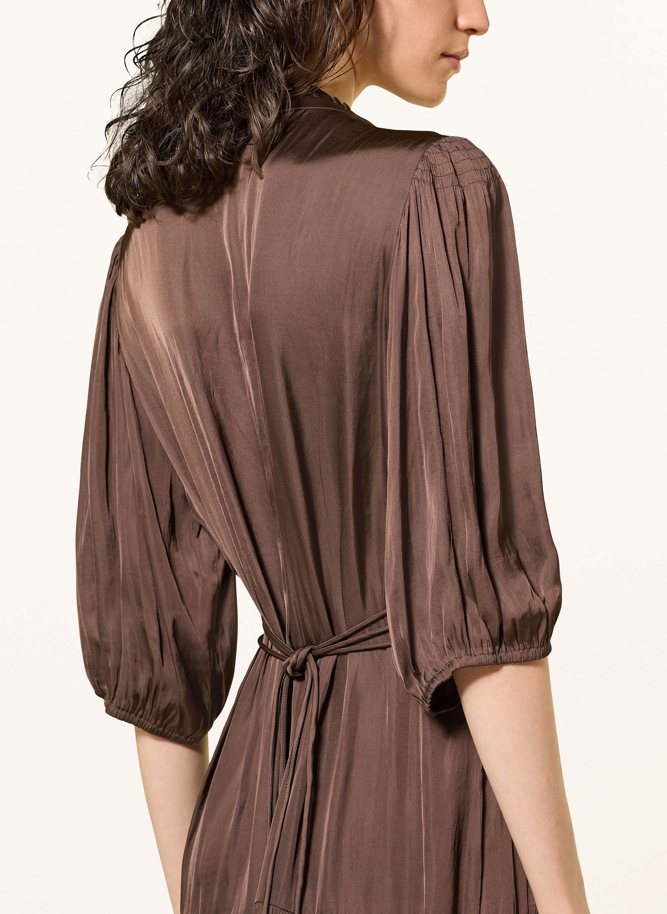 Thumbnail - Ba&Sh Satinkleid Cleli Mit Rüschen braun