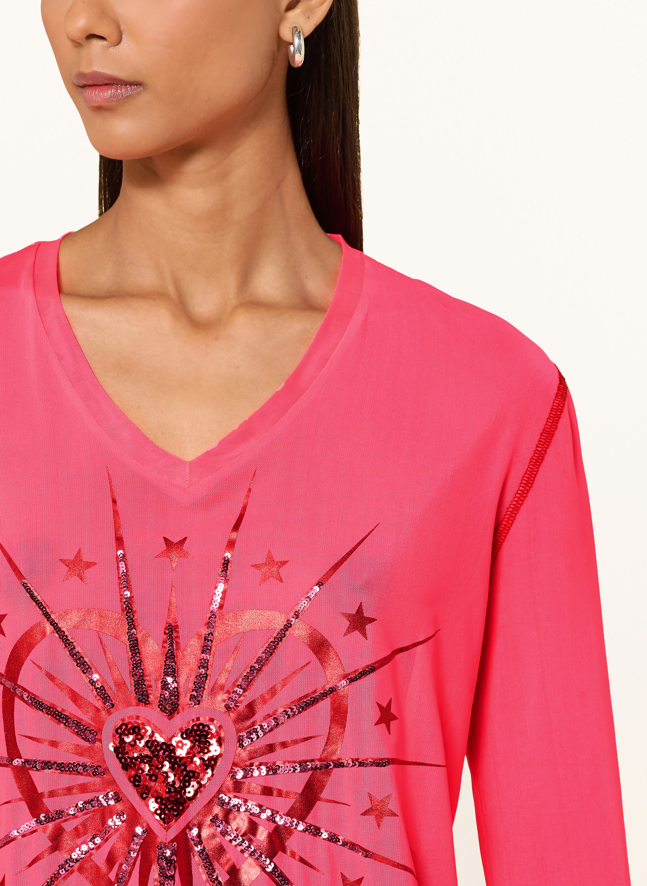 Thumbnail - Grace Longsleeve Aus Mesh Mit Pailletten pink