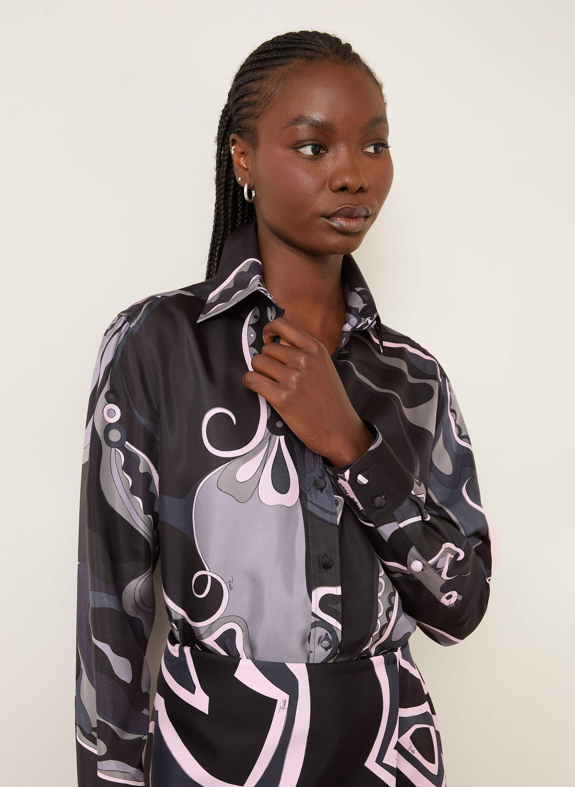 Thumbnail - Pucci Hemdbluse Aus Seide schwarz