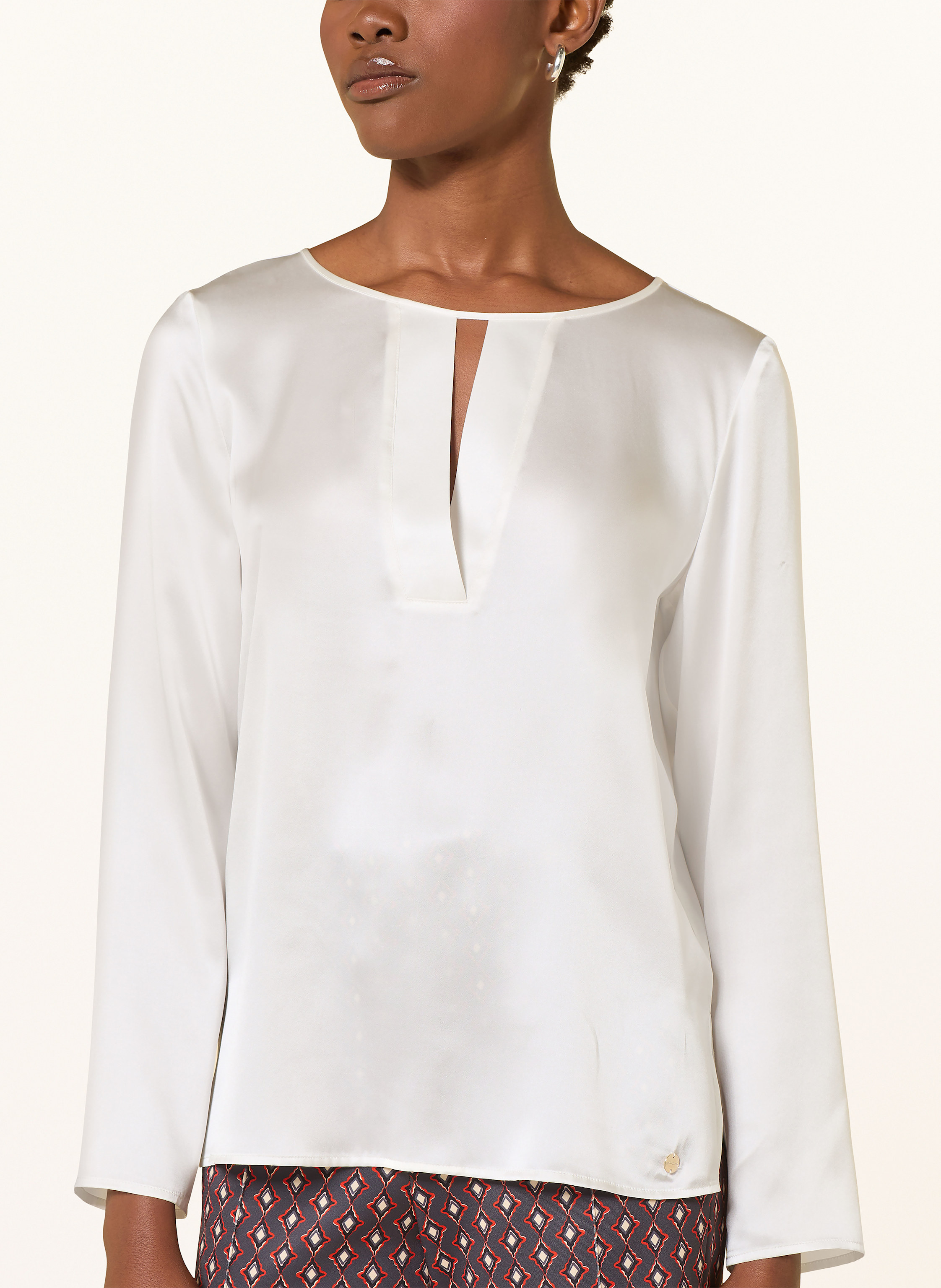 Thumbnail - Marc Cain Blusenshirt Aus Seide Im Materialmix weiss